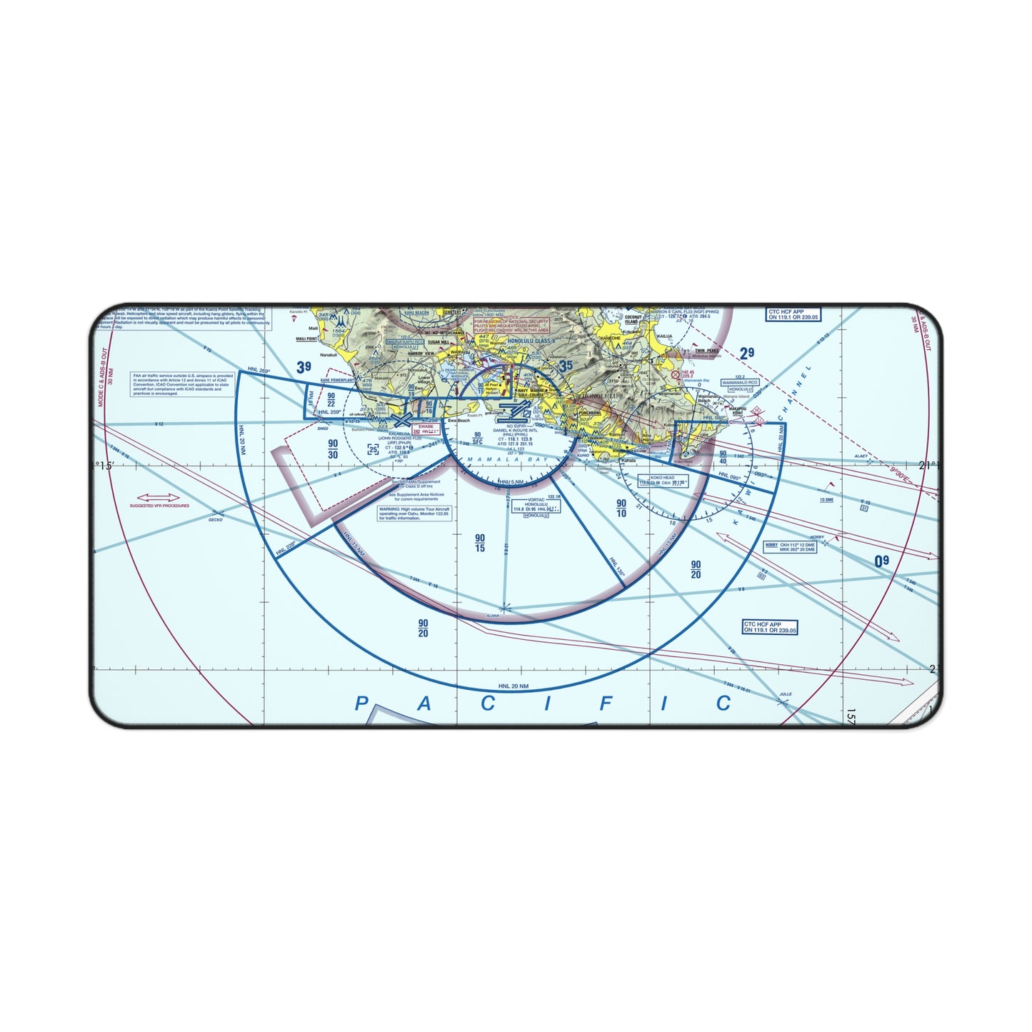 Honolulu Airport Sectional Chart desk mat