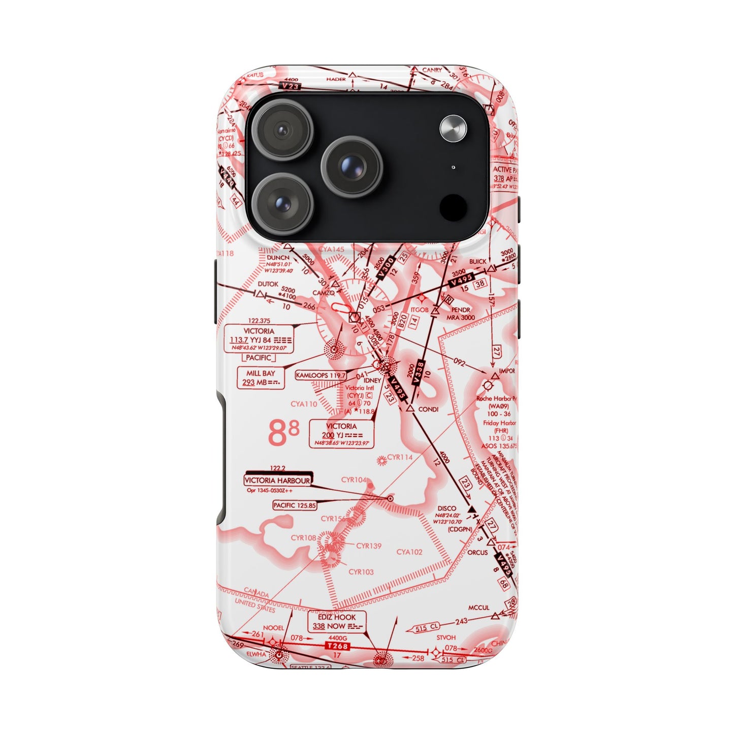 Enroute Low Altitude Chart (ELUS1) tough phone cases (red&white)