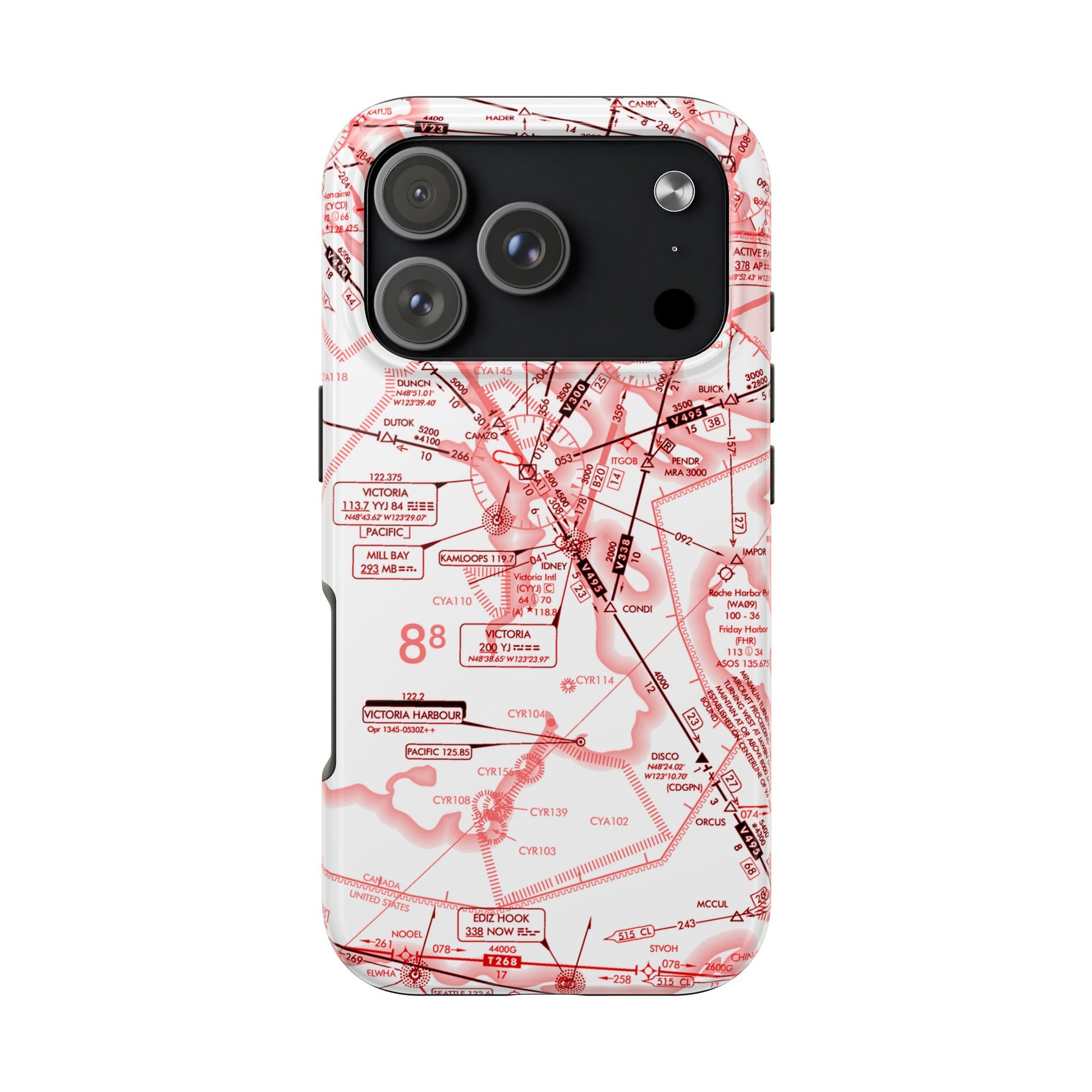 Enroute Low Altitude Chart (ELUS1) tough phone cases (red&white)