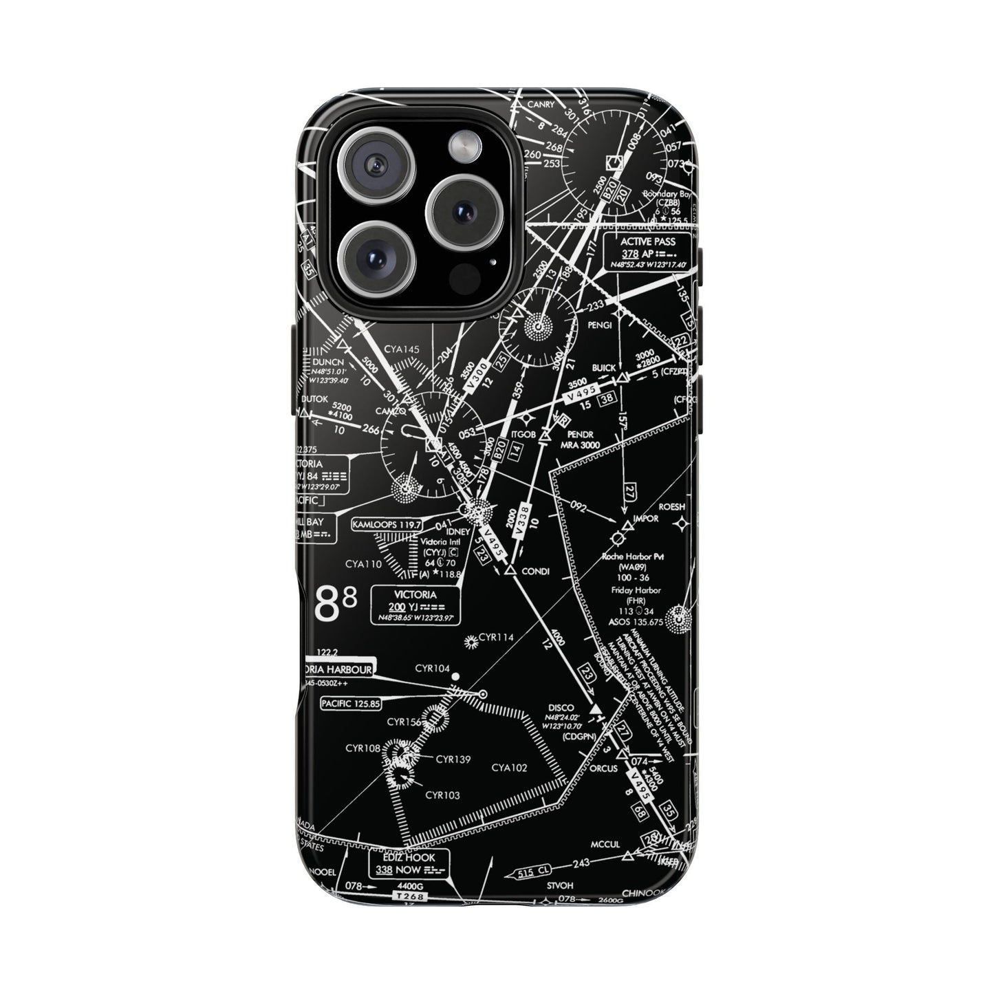 Enroute Low Altitude Chart tough phone cases (ELUS1/b&w)