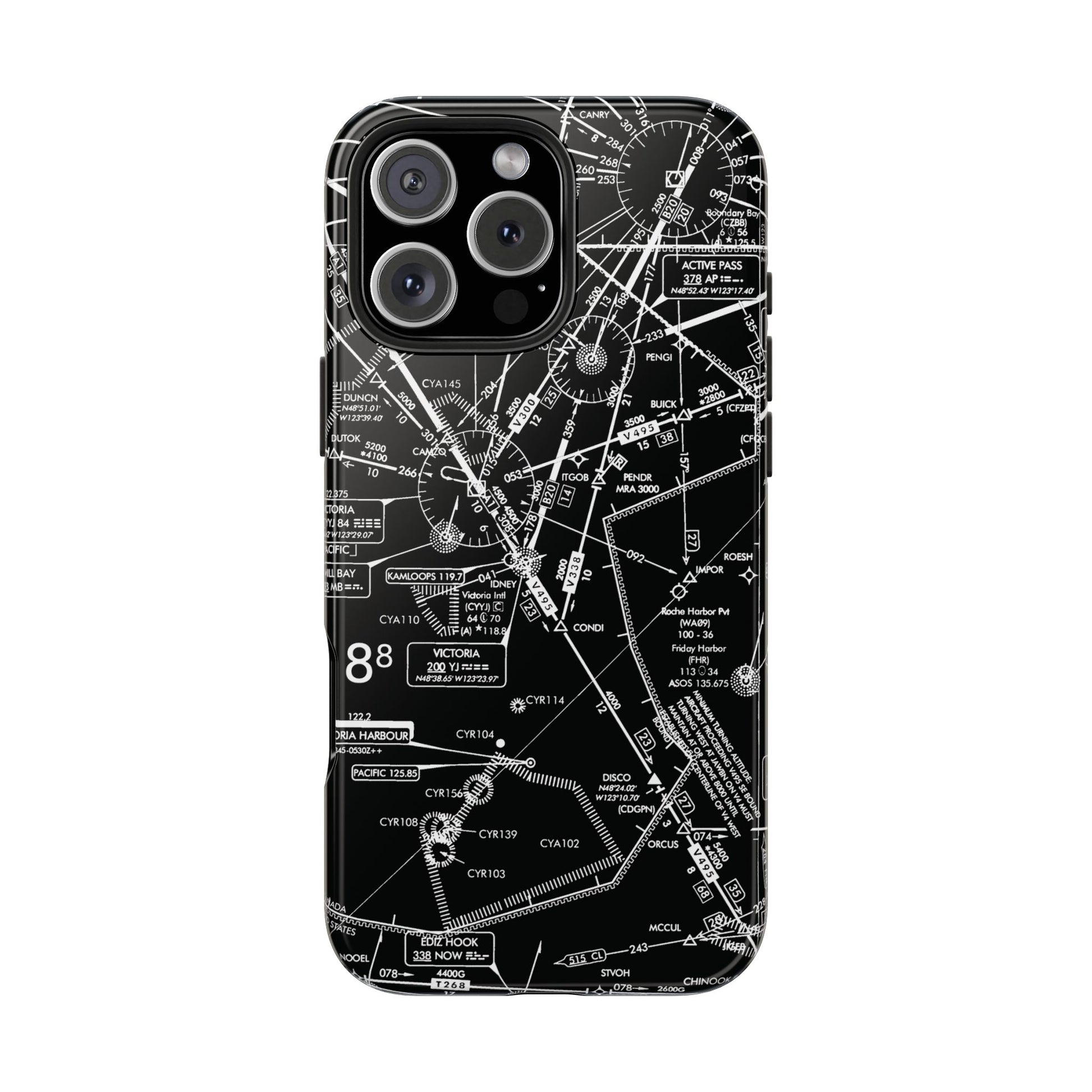 Enroute Low Altitude Chart tough phone cases (ELUS1/b&w)