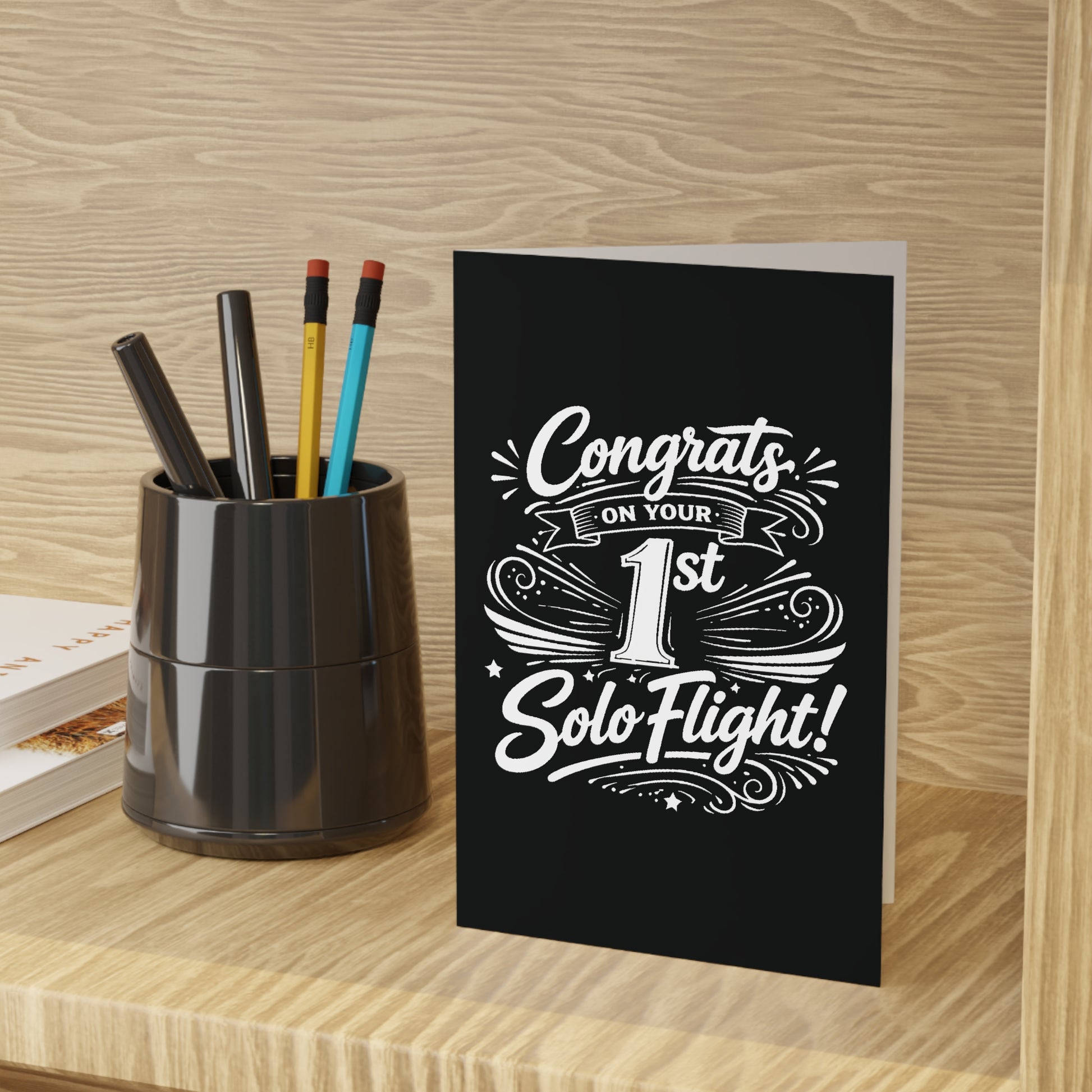 Congrats on your 1st Solo Flight! pack of 10 postcards (v3. white)