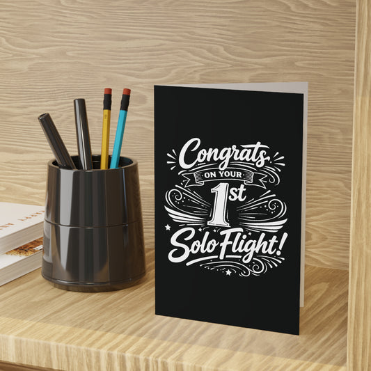 Congrats on your 1st Solo Flight! pack of 10 postcards (v3. white)