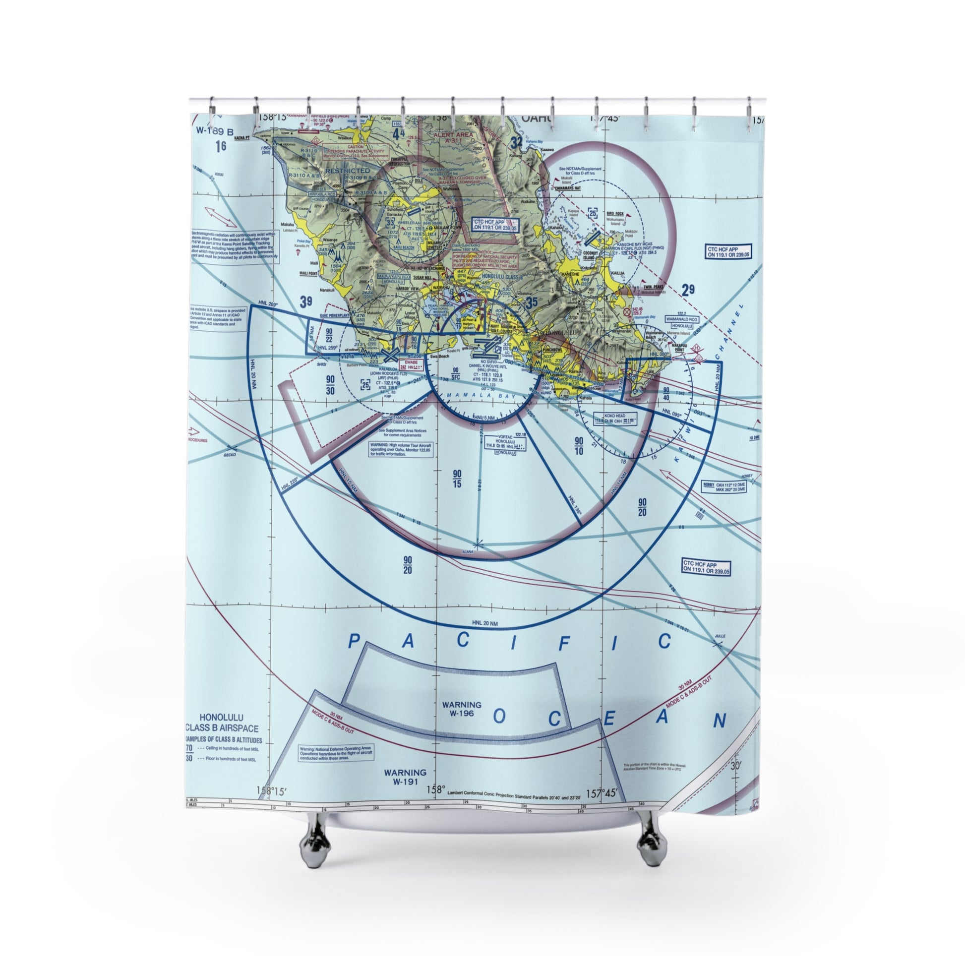 Aeronautical Chart shower curtain (PHNL)