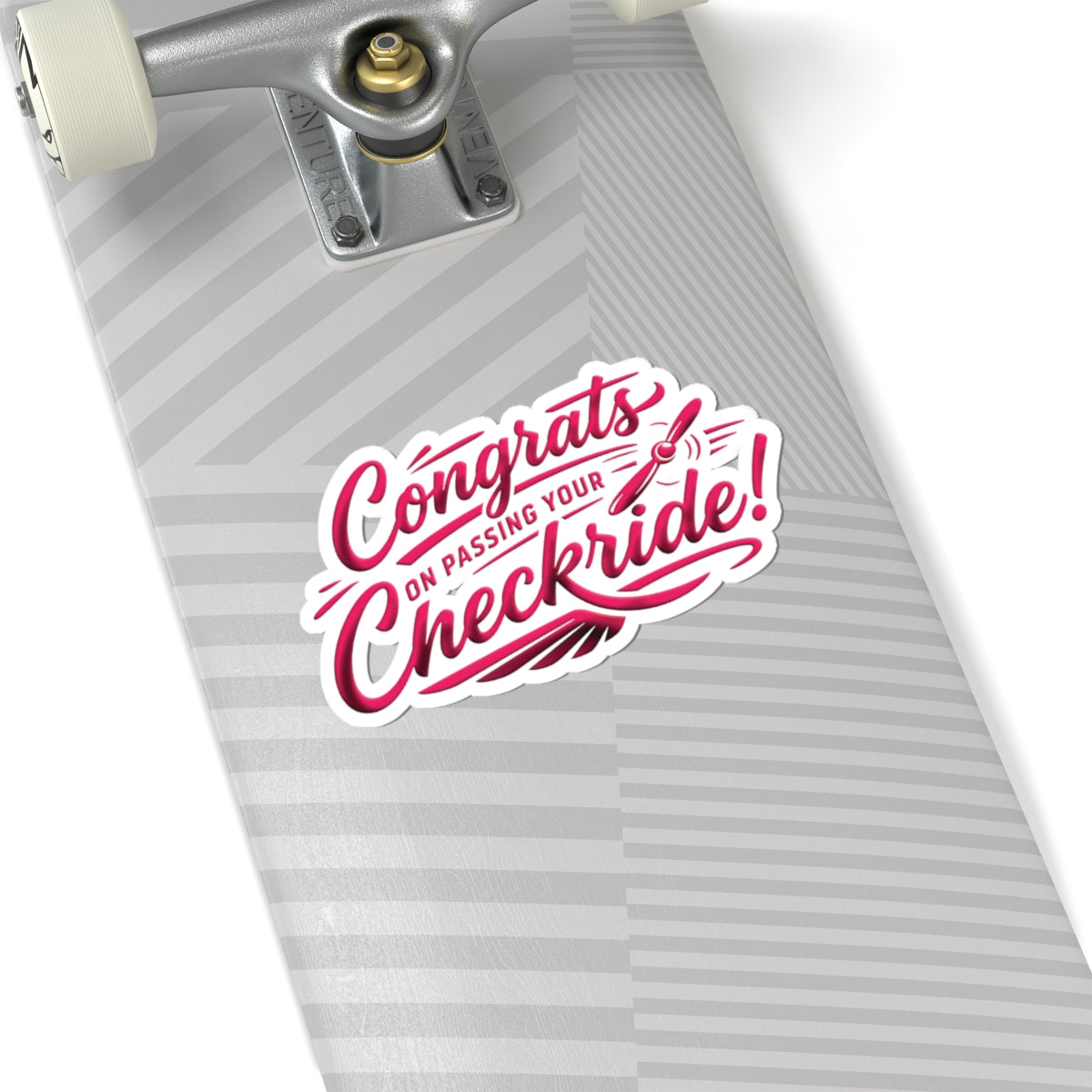Congrats on passing your checkride! (v4. pink) sticker