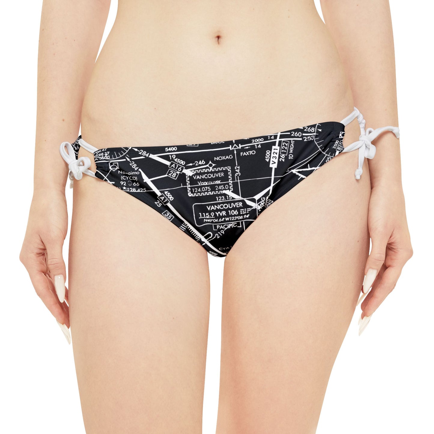 Enroute Low Altitude Chart (ELUS1) strappy bikini set (b&w)