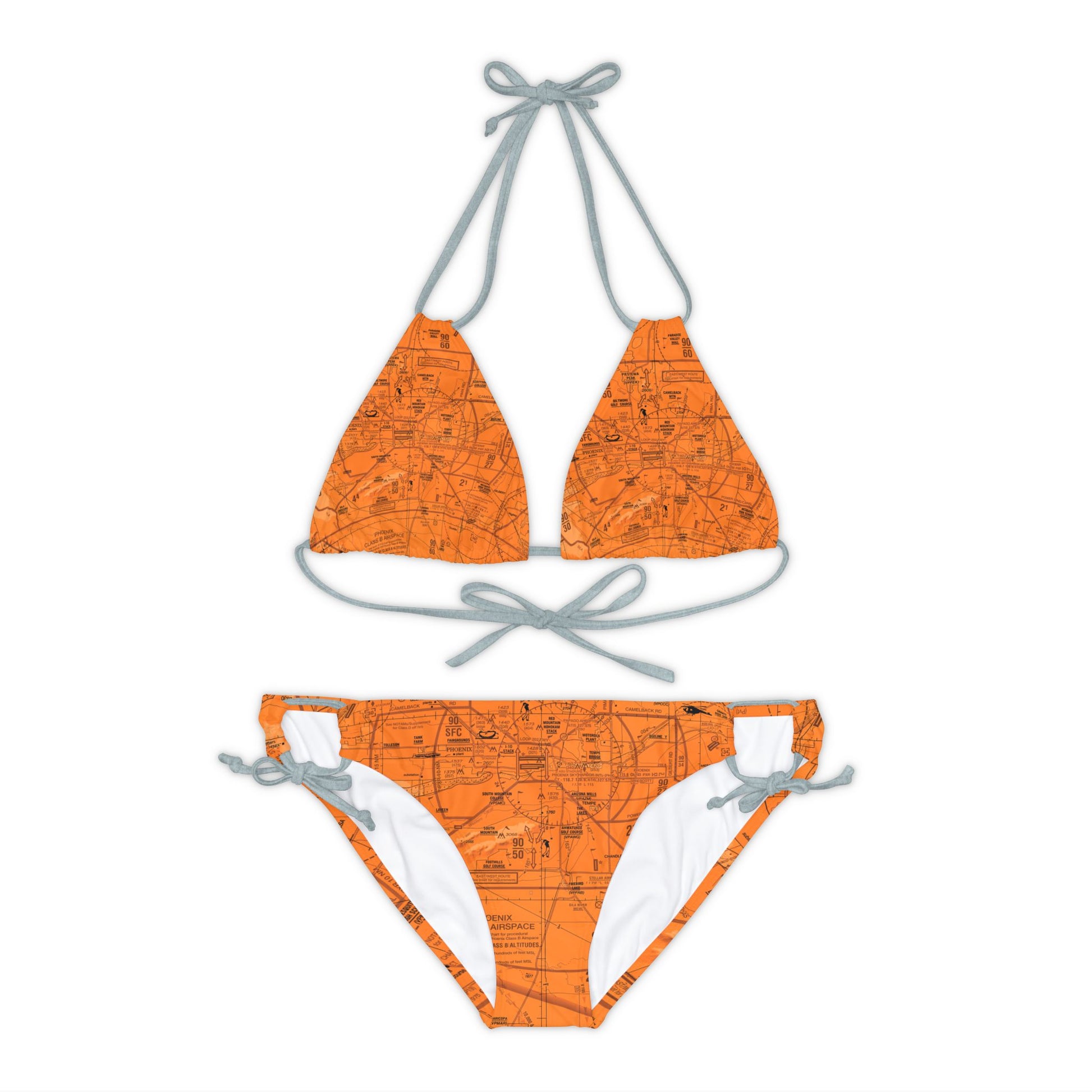 Phoenix TAC Chart strappy bikini set (orange)