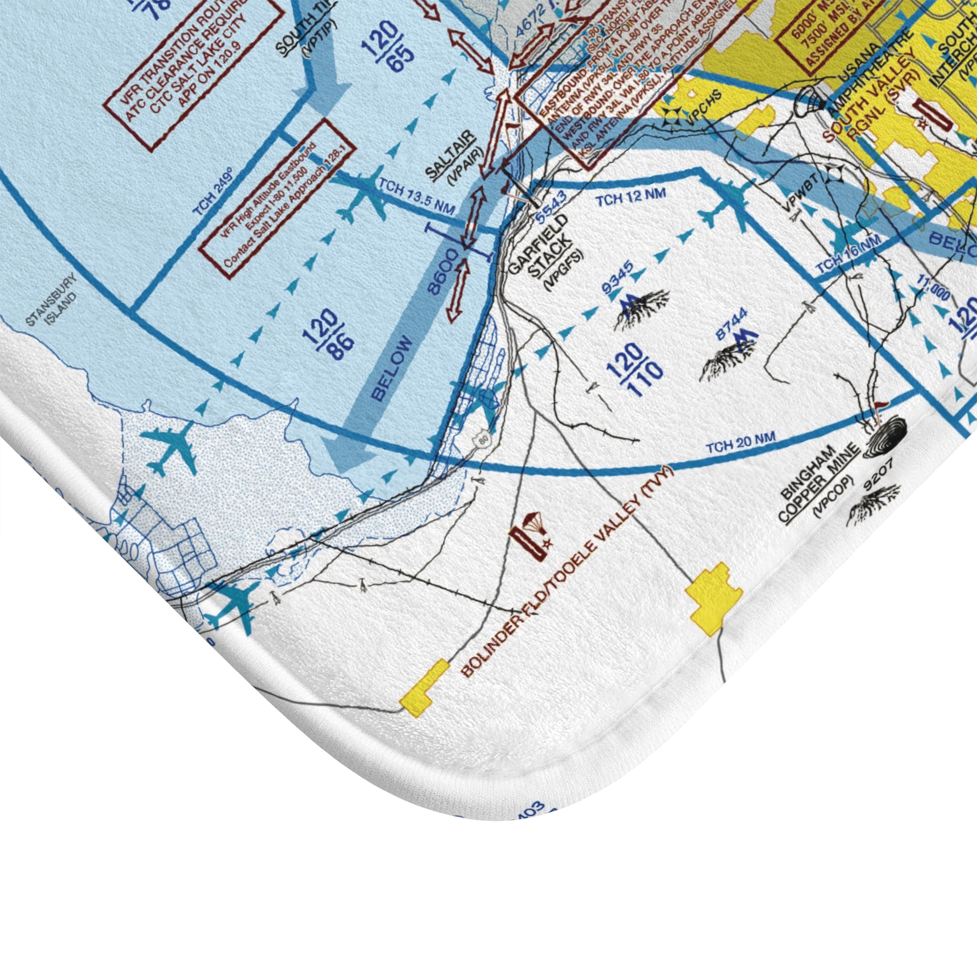 Salt Lake City Flyway Chart bath mat