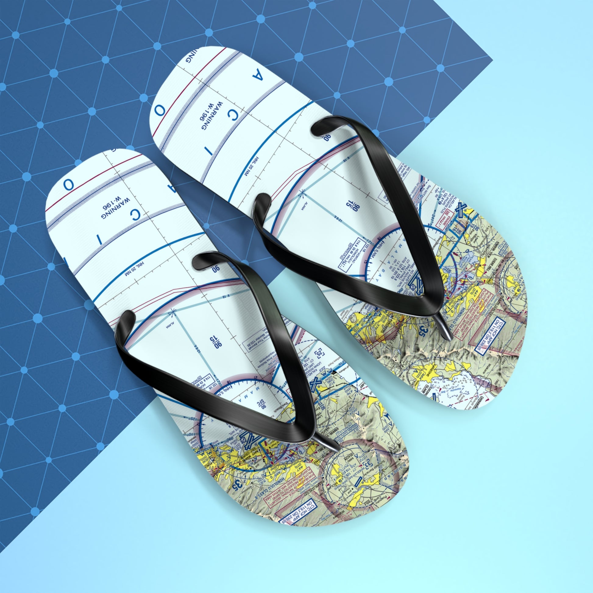Aeronautical Chart Flip-Flops (PHNL Flyway Chart)