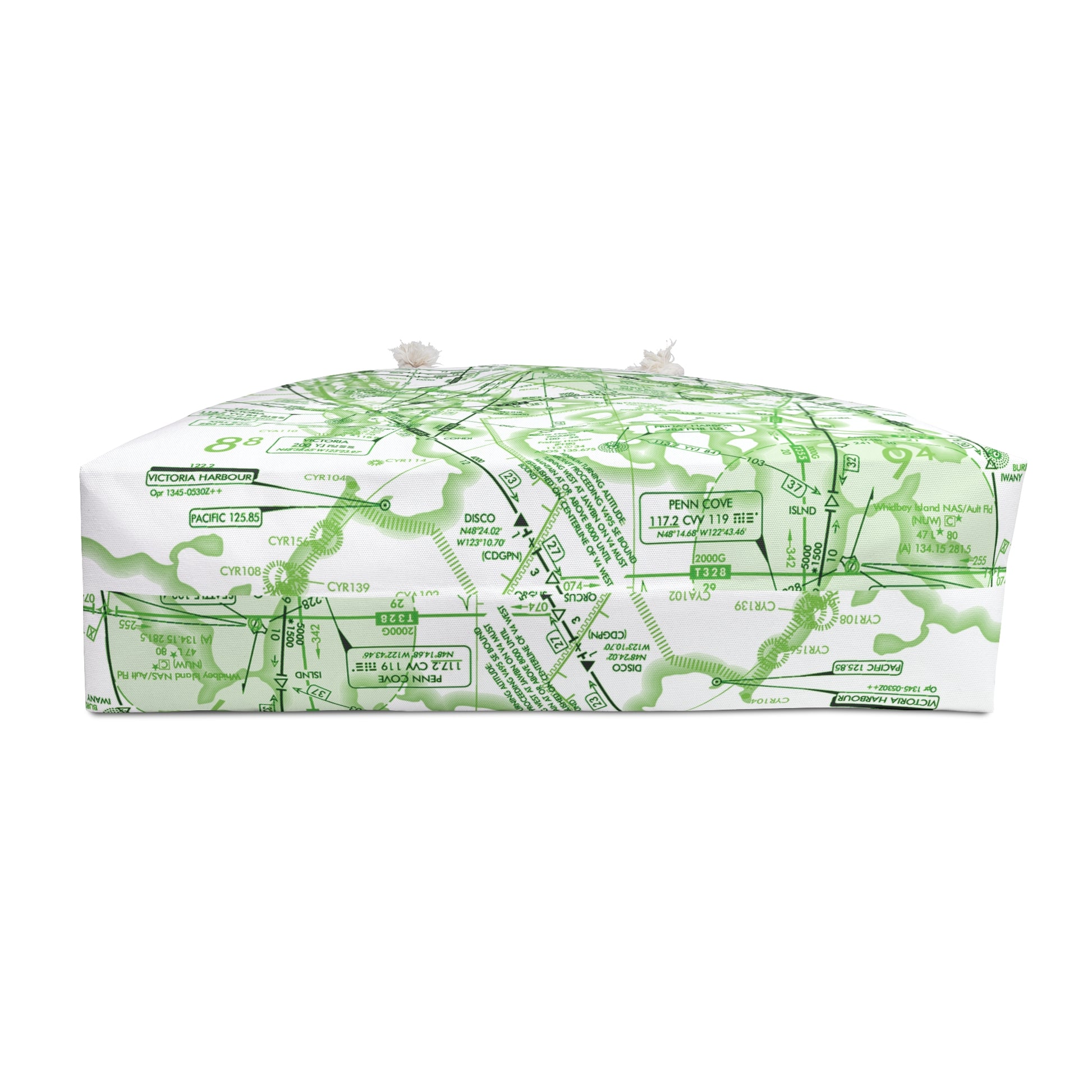 Aeronautical Chart weekender tote bag (ELUS1/green&white)