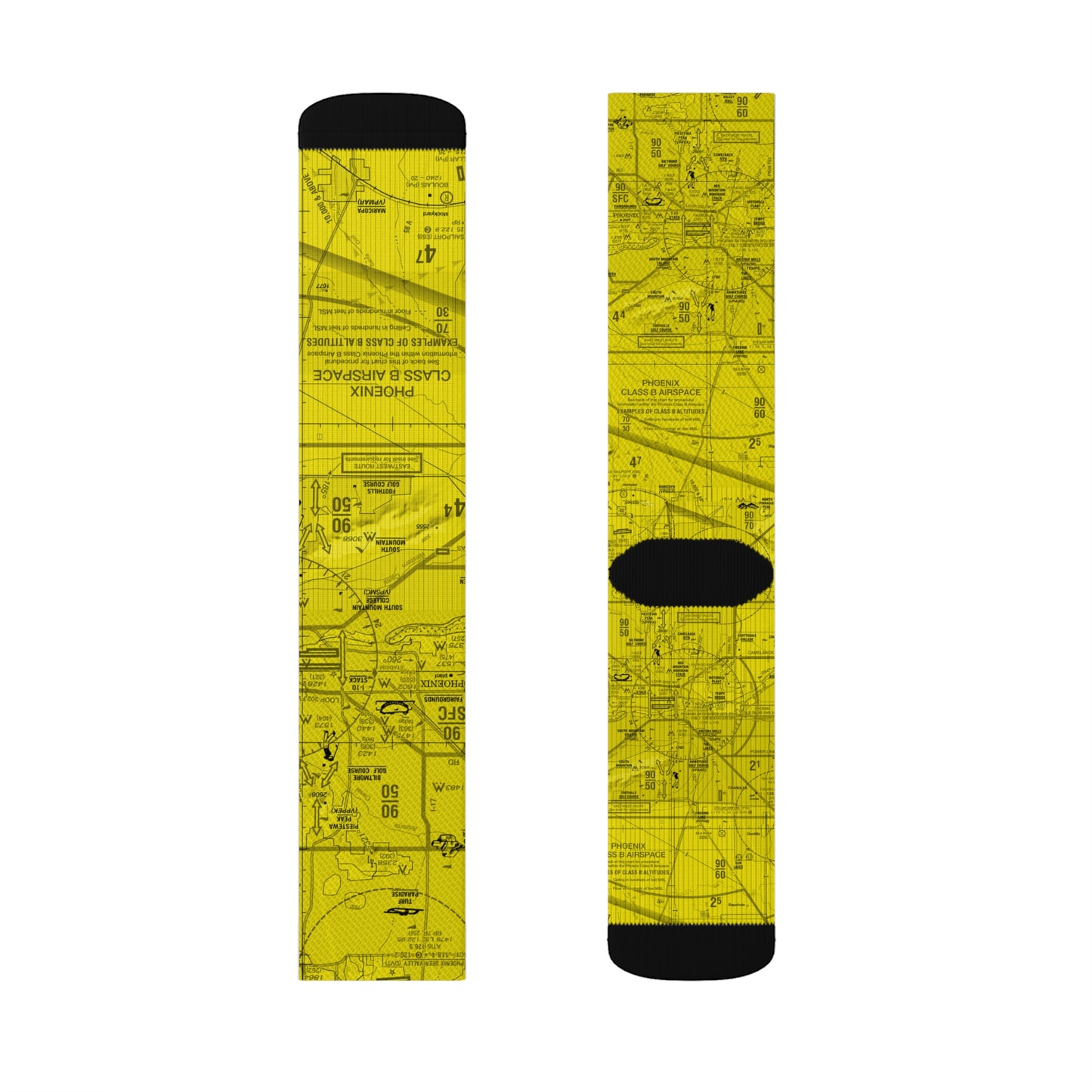 Aeronautical Chart socks (PHX/yellow)