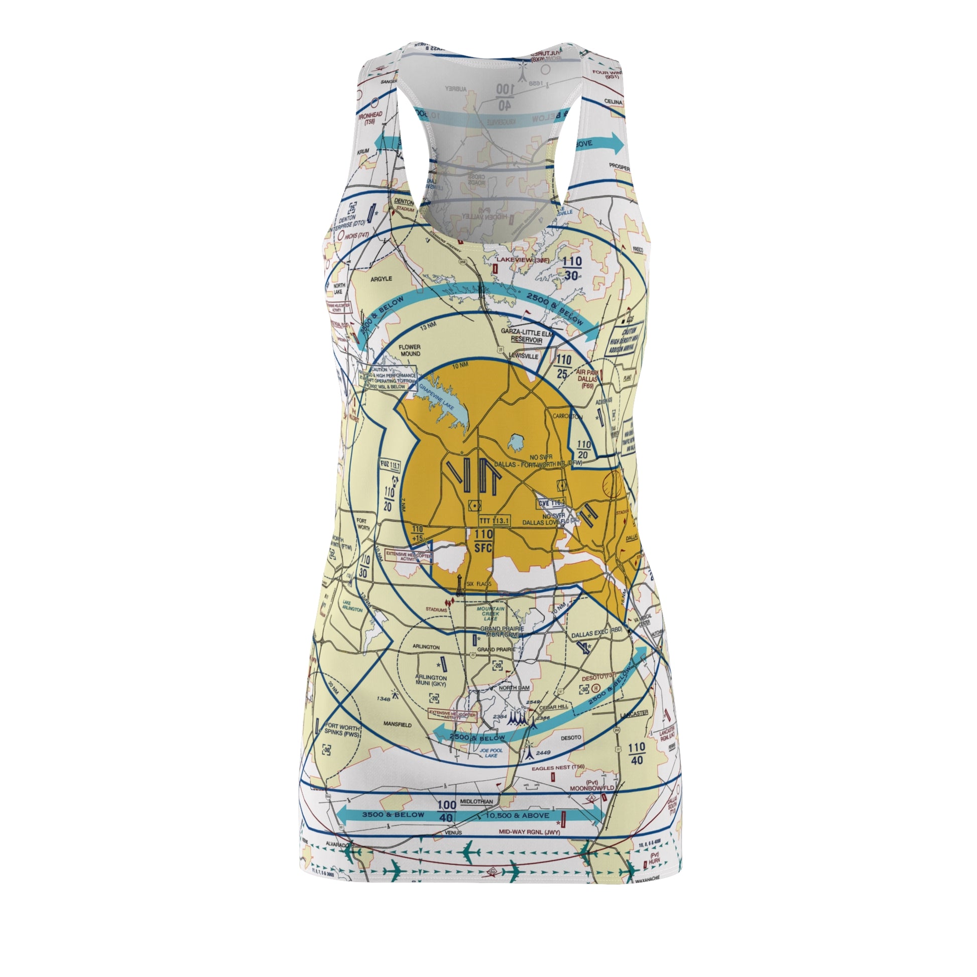 Dallas - Ft. Worth Flyway Chart racerback dress