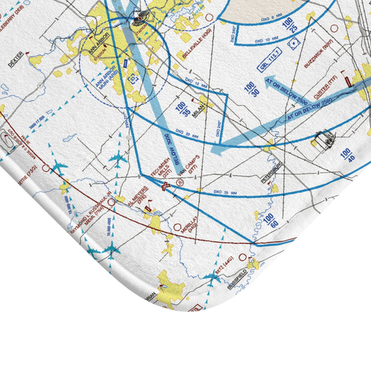 Detroit Flyway Chart bath mat