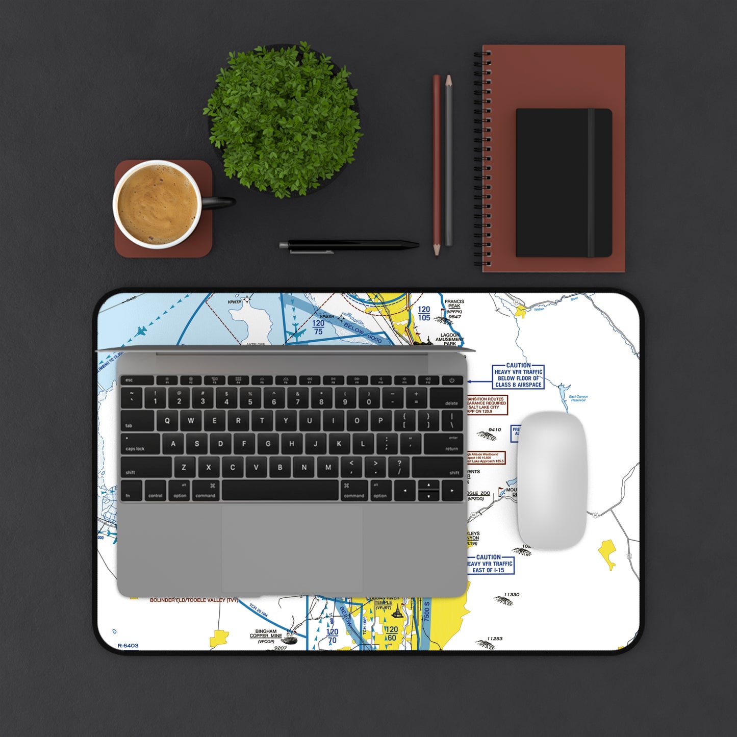Salt Lake City Flyway Chart desk mat
