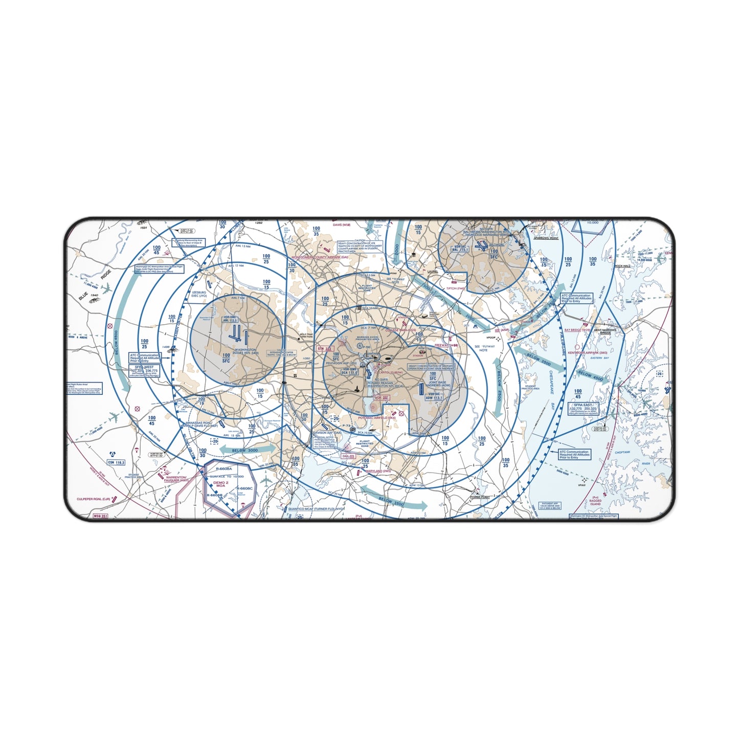 Baltimore-Washington Flyway Chart desk mat