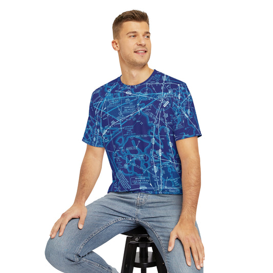 Enroute Low Altitude Chart (blue) men's polyester shirt