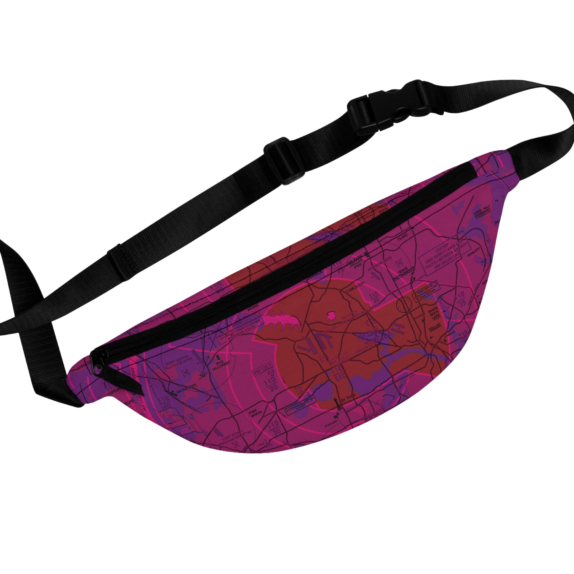 Dallas - Ft. Worth Flyway Chart fanny pack (purple)