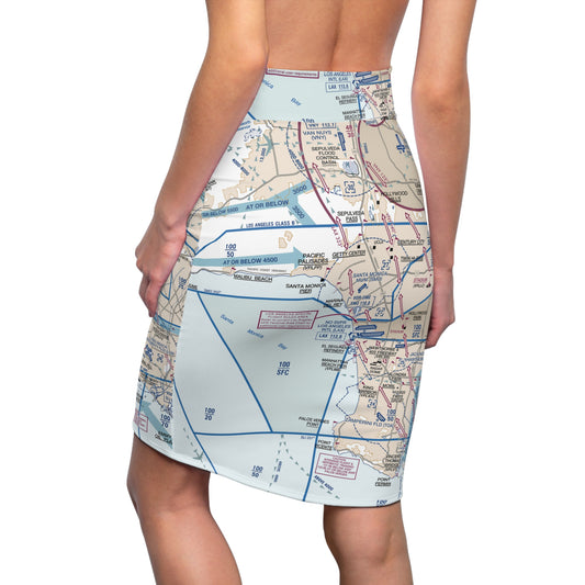 LAX Flyway Chart women's pencil skirt