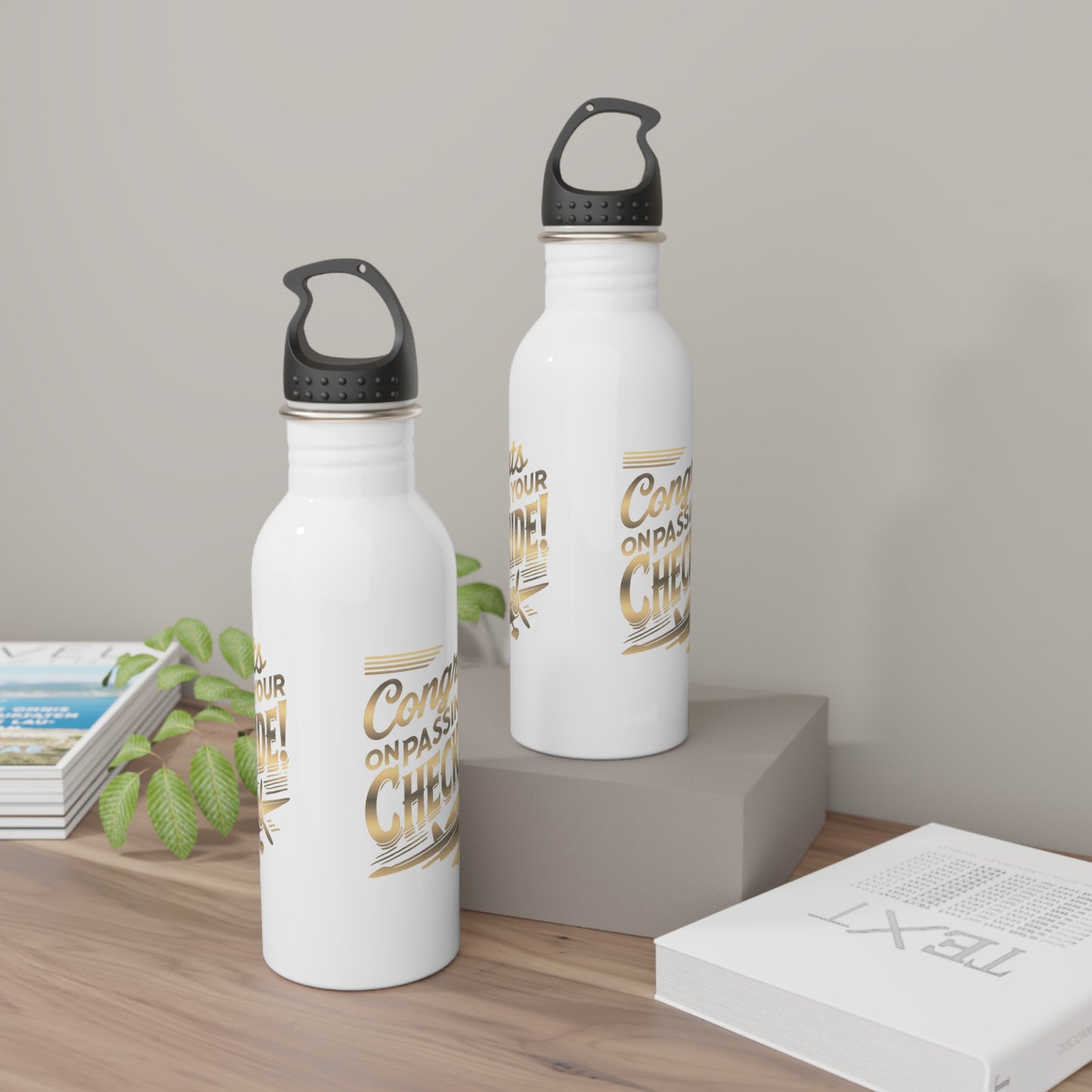 Congrats on passing your checkride! 20 oz. stainless steel water bottle (v1. gold)
