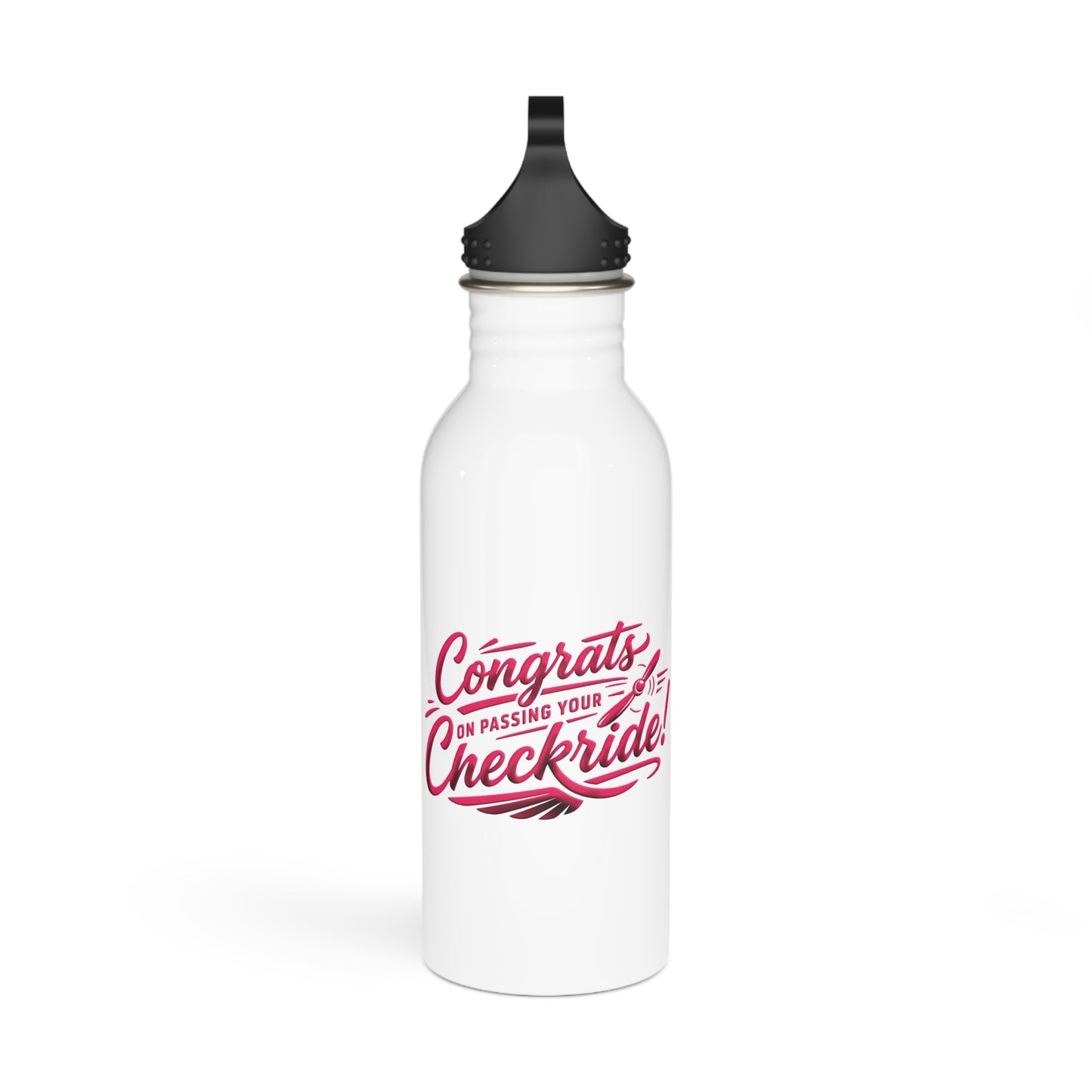 Congrats on passing your checkride! 20 oz. stainless steel water bottle (v4. pink)