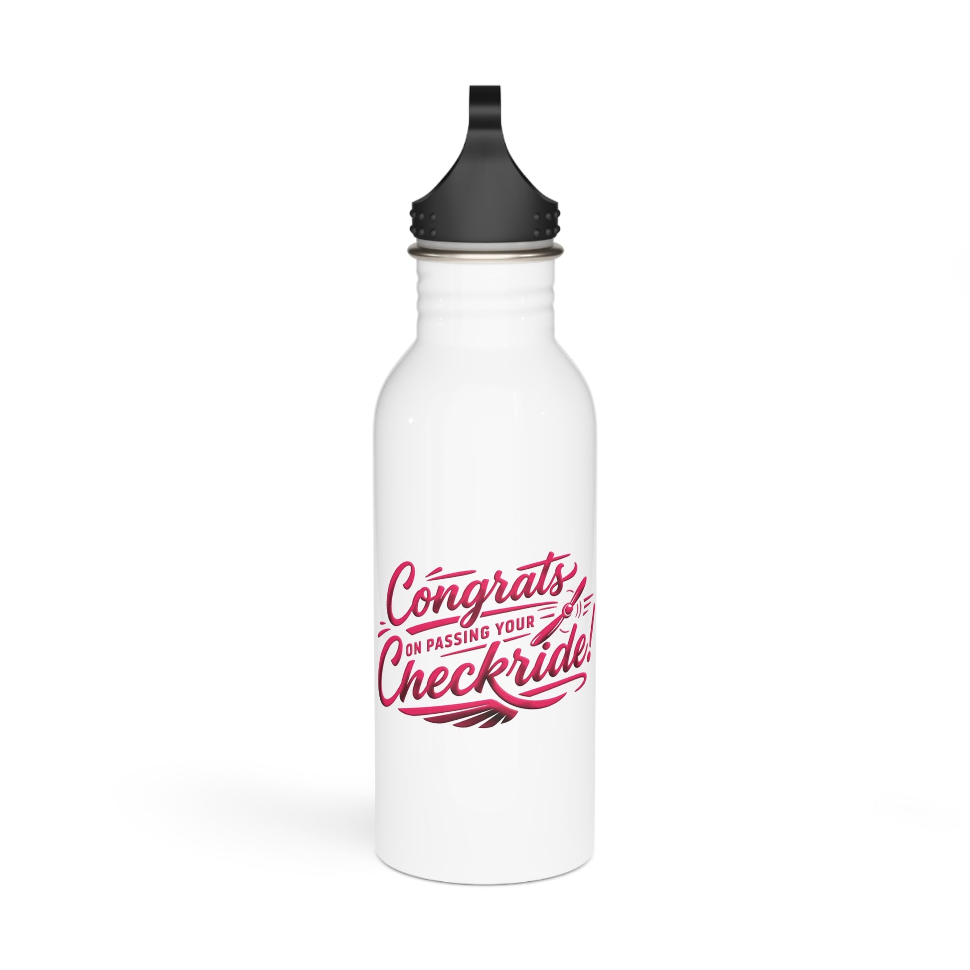Congrats on passing your checkride! 20 oz. stainless steel water bottle (v4. pink)