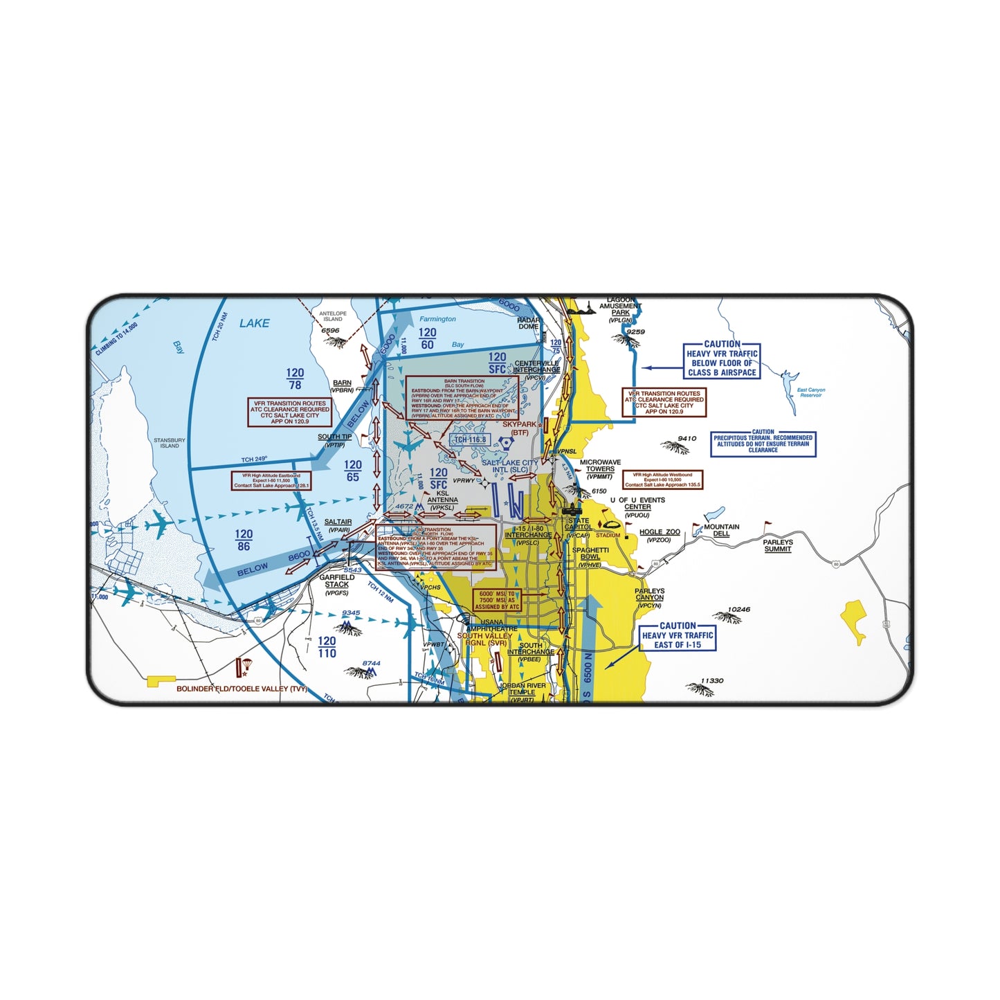 Salt Lake City Flyway Chart desk mat