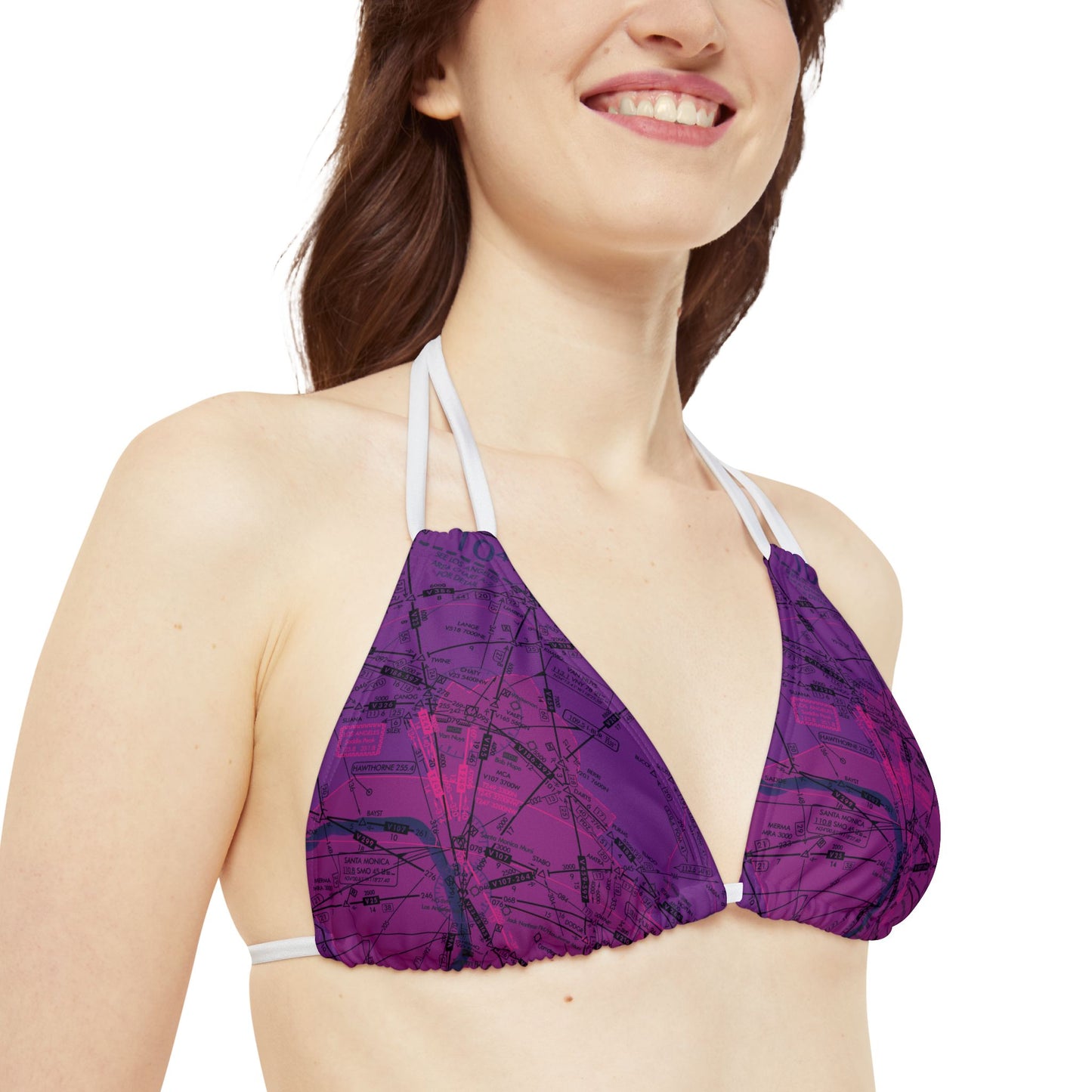 Enroute Low Altitude (ELUS3) Chart strappy bikini set (purple)