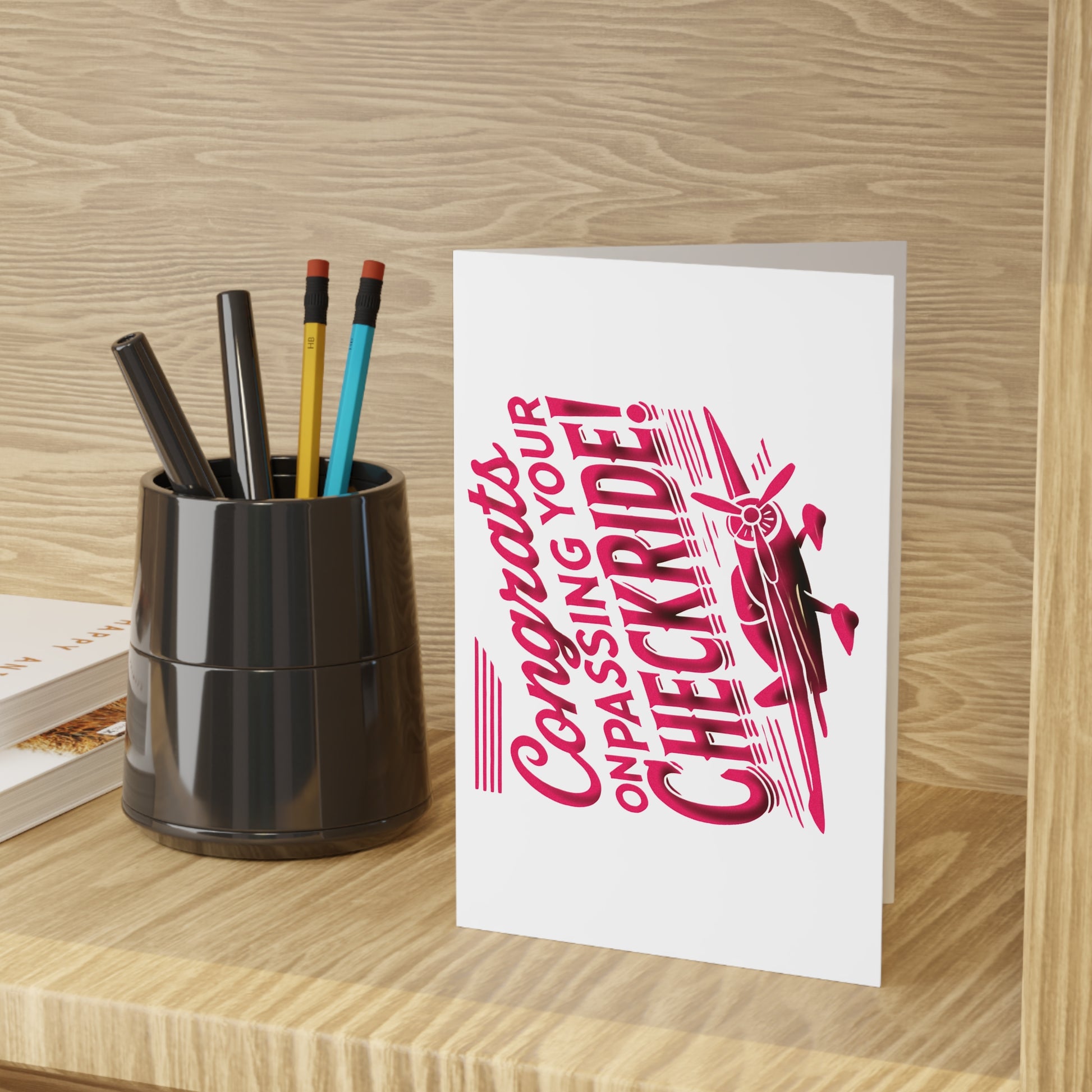 Congrats on passing your checkride! pack of 10 postcards (v1. pink)