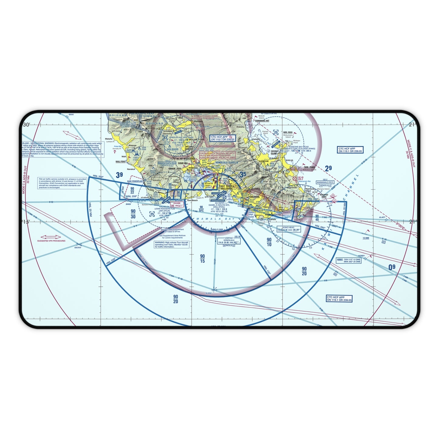 Honolulu Airport Sectional Chart desk mat