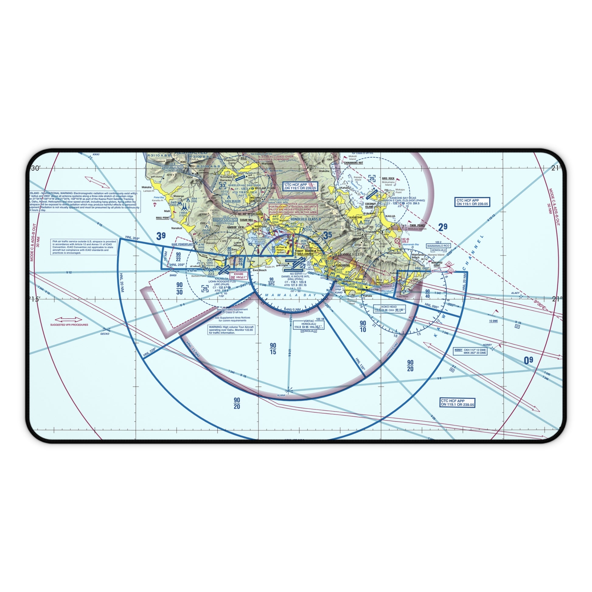 Honolulu Airport Sectional Chart desk mat