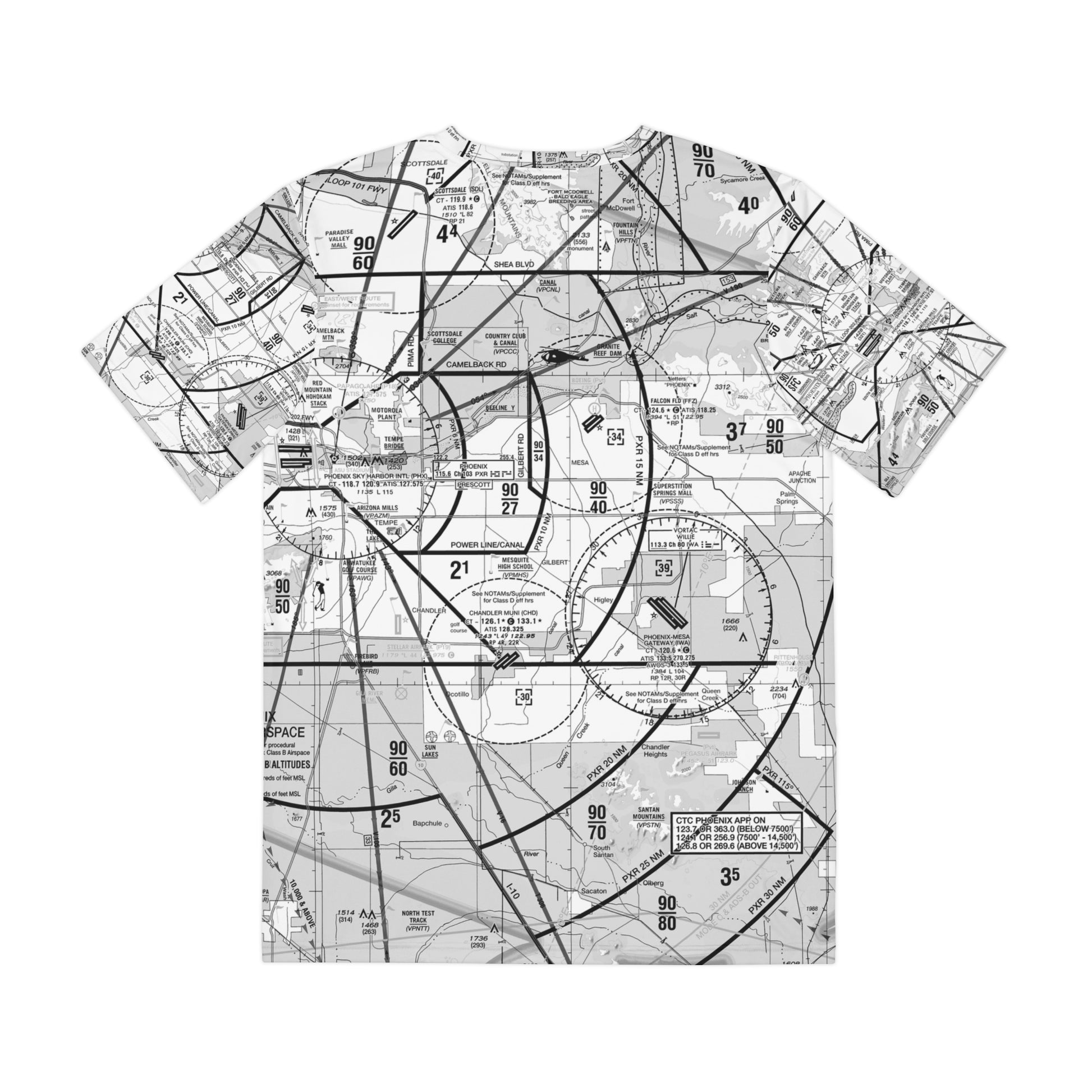 Phoenix TAC Chart (b&w) men's polyester shirt