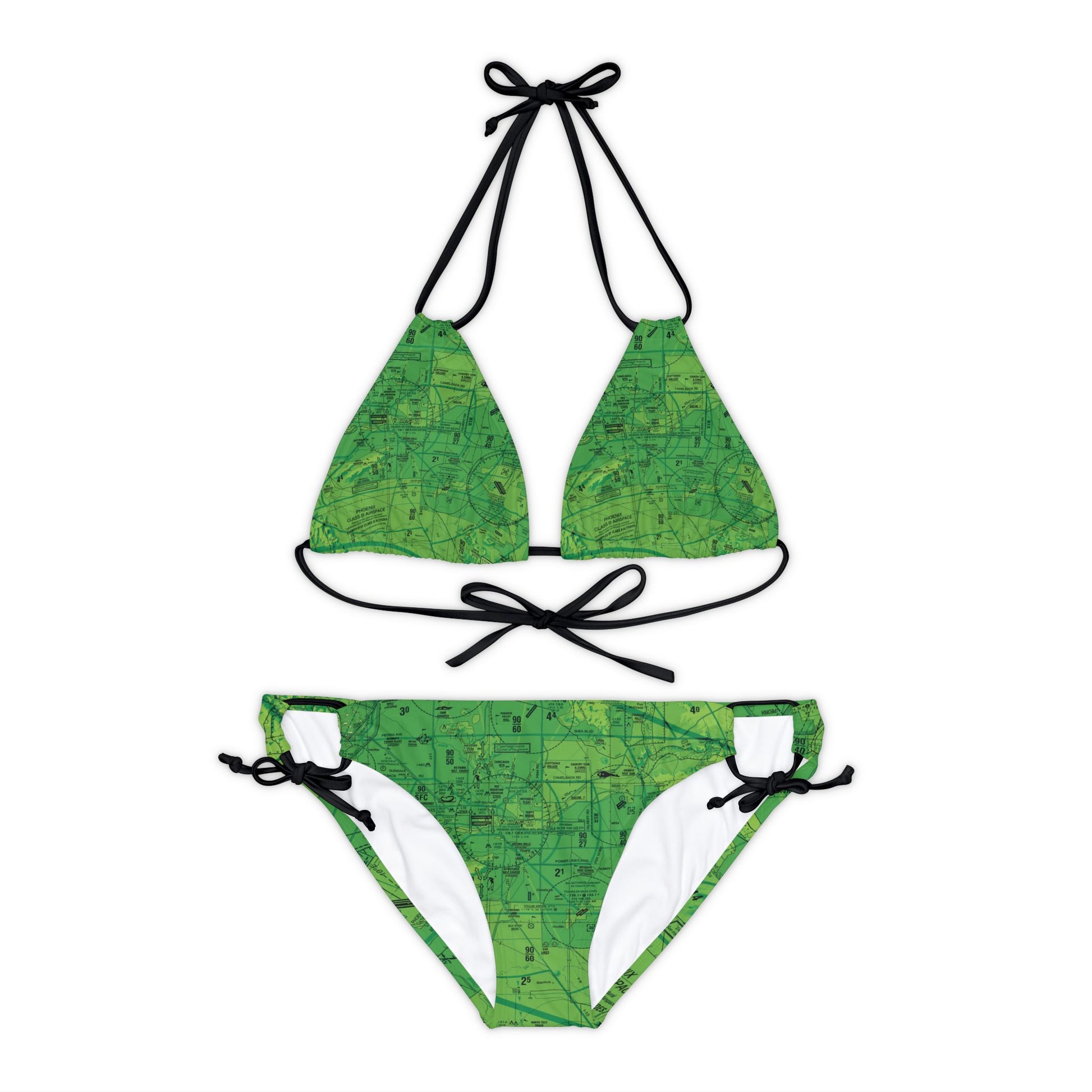 Phoenix TAC Chart strappy bikini set (green)