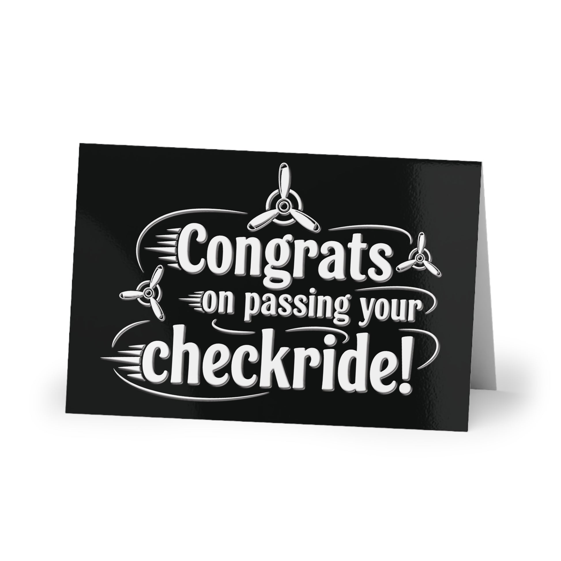 Congrats on passing your checkride! pack of 10 greeting cards (v3. white)