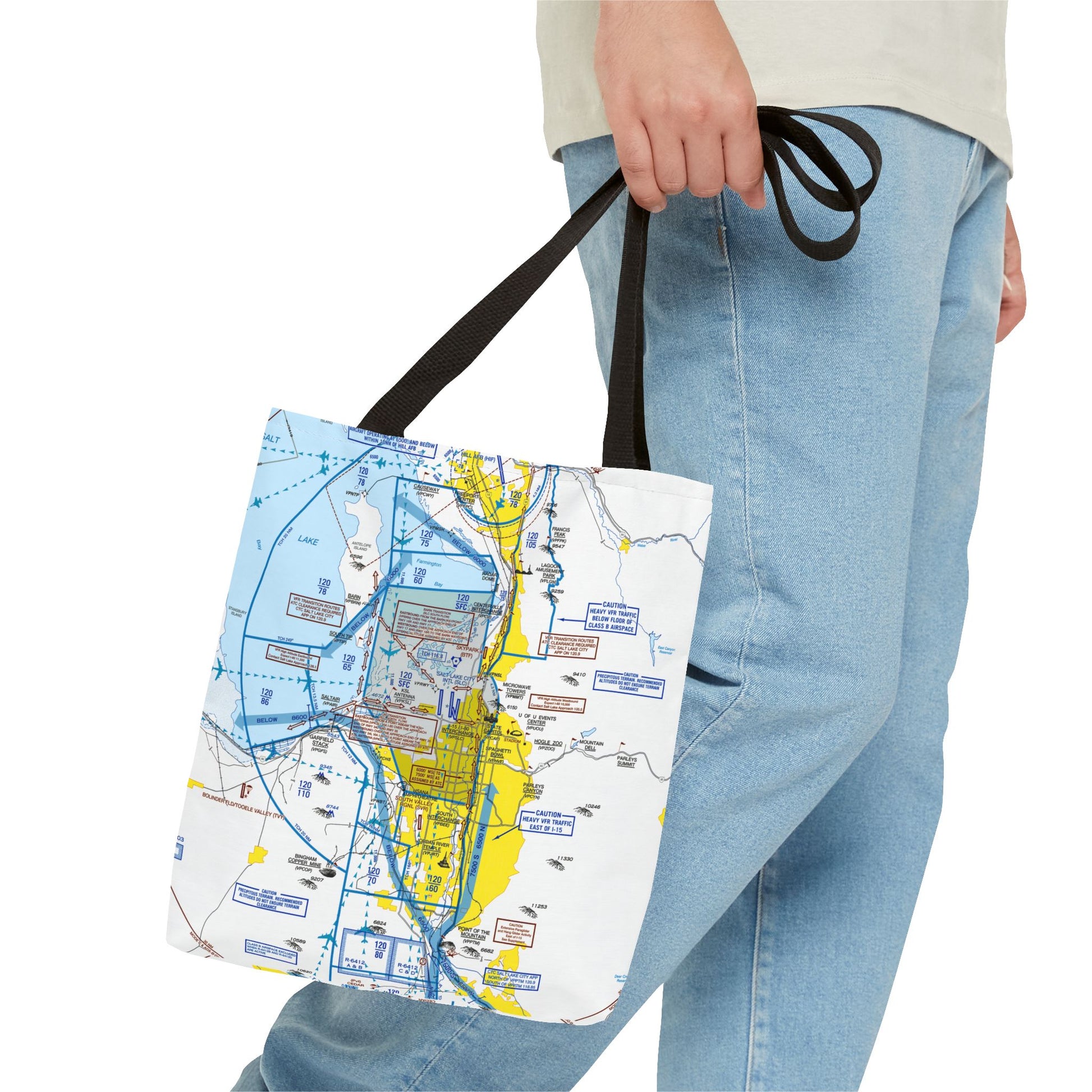 Salt Lake City Flyway Chart tote bag