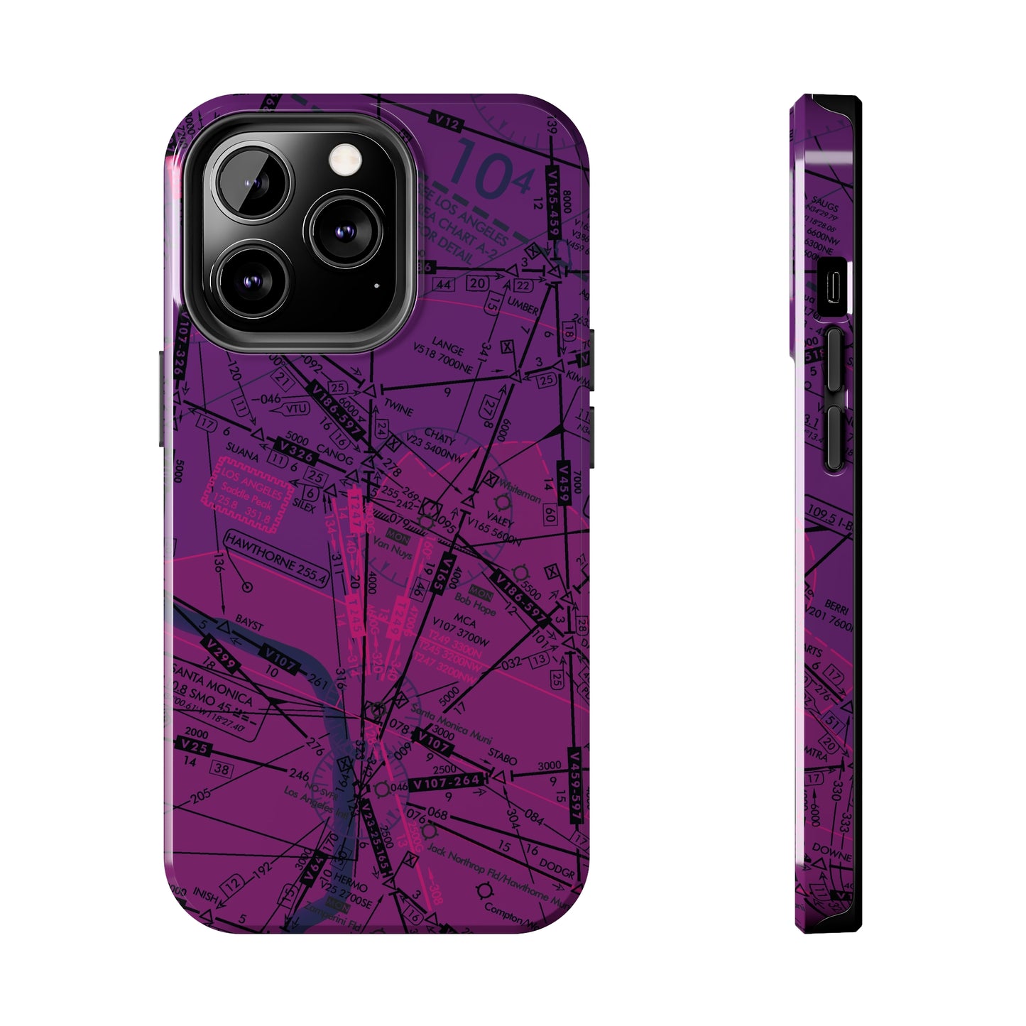 Enroute Low Altitude Chart (ELUS3) tough phone cases (purple)