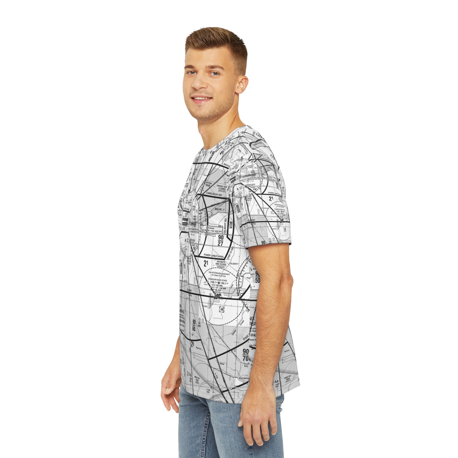 Phoenix TAC Chart (b&w) men's polyester shirt