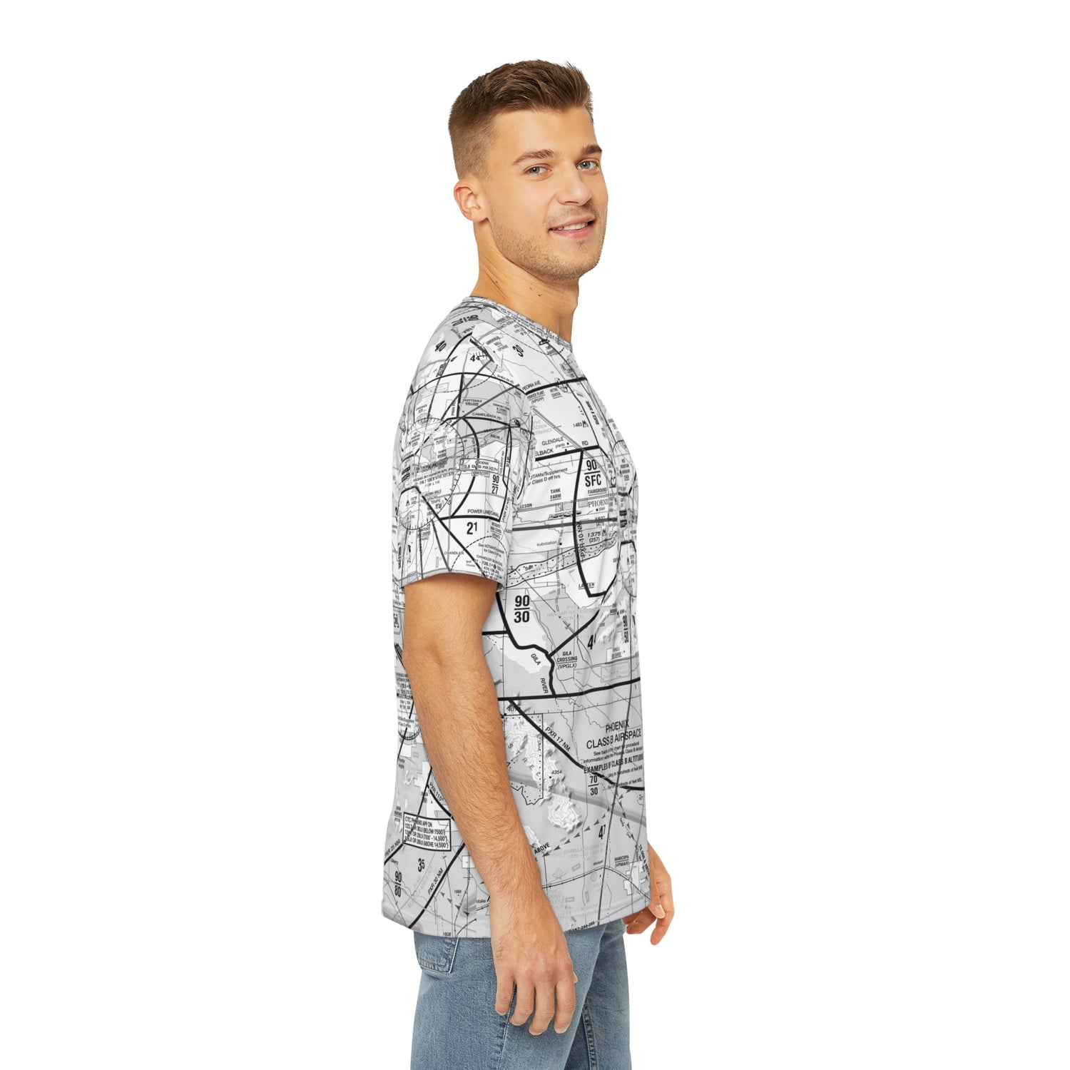 Phoenix TAC Chart (b&w) men's polyester shirt