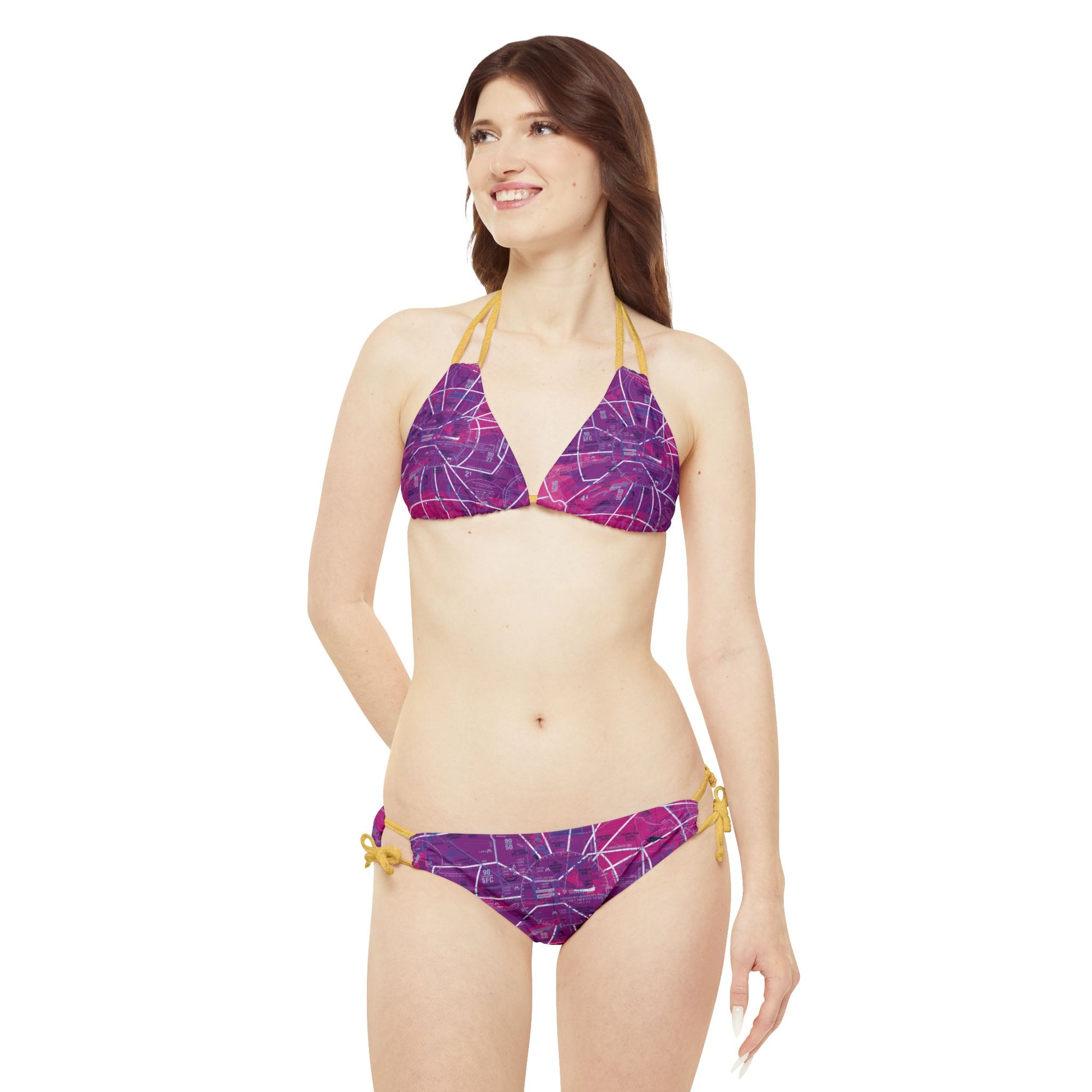 Phoenix TAC Chart strappy bikini set (purple)