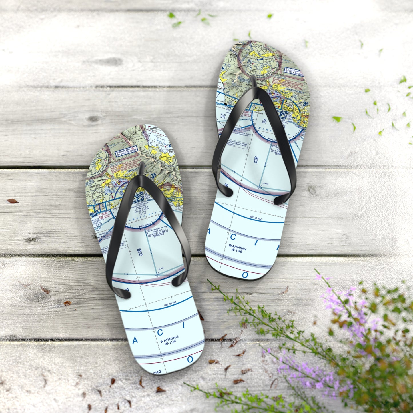 Aeronautical Chart Flip-Flops (PHNL Flyway Chart)