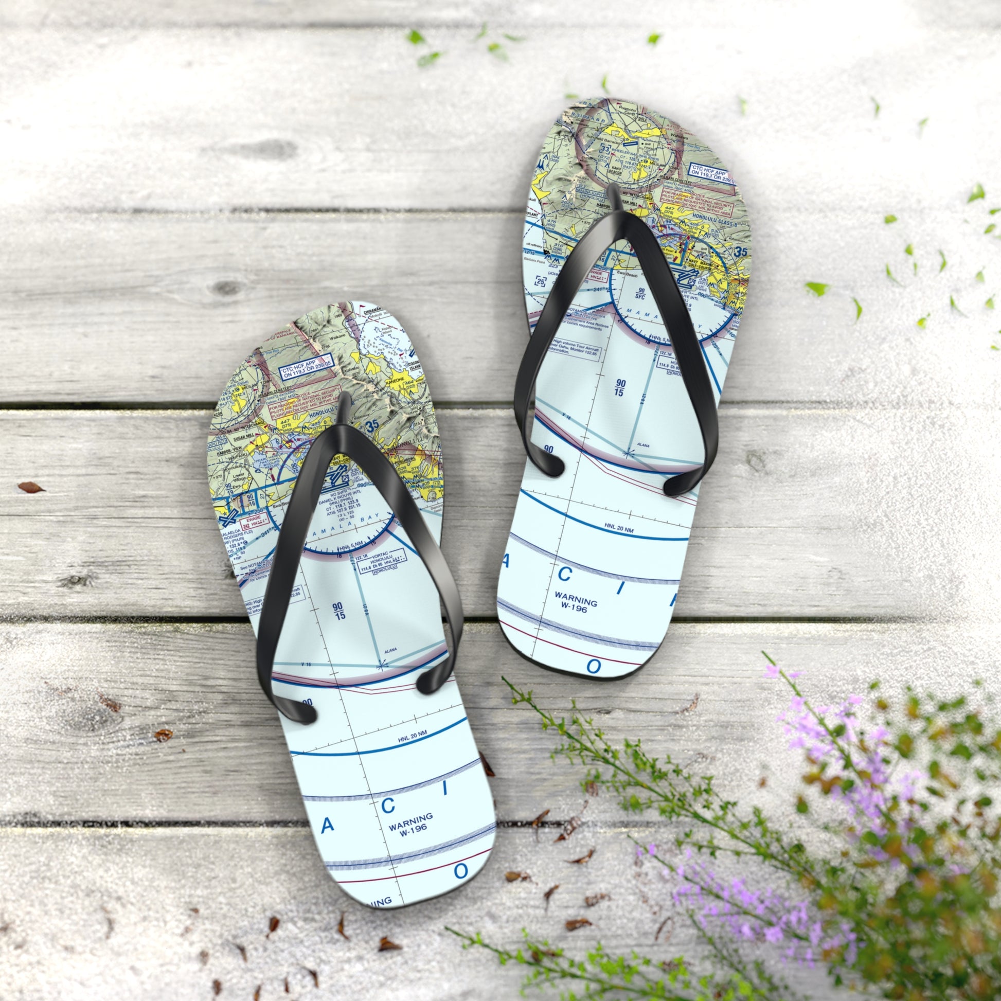Aeronautical Chart Flip-Flops (PHNL Flyway Chart)