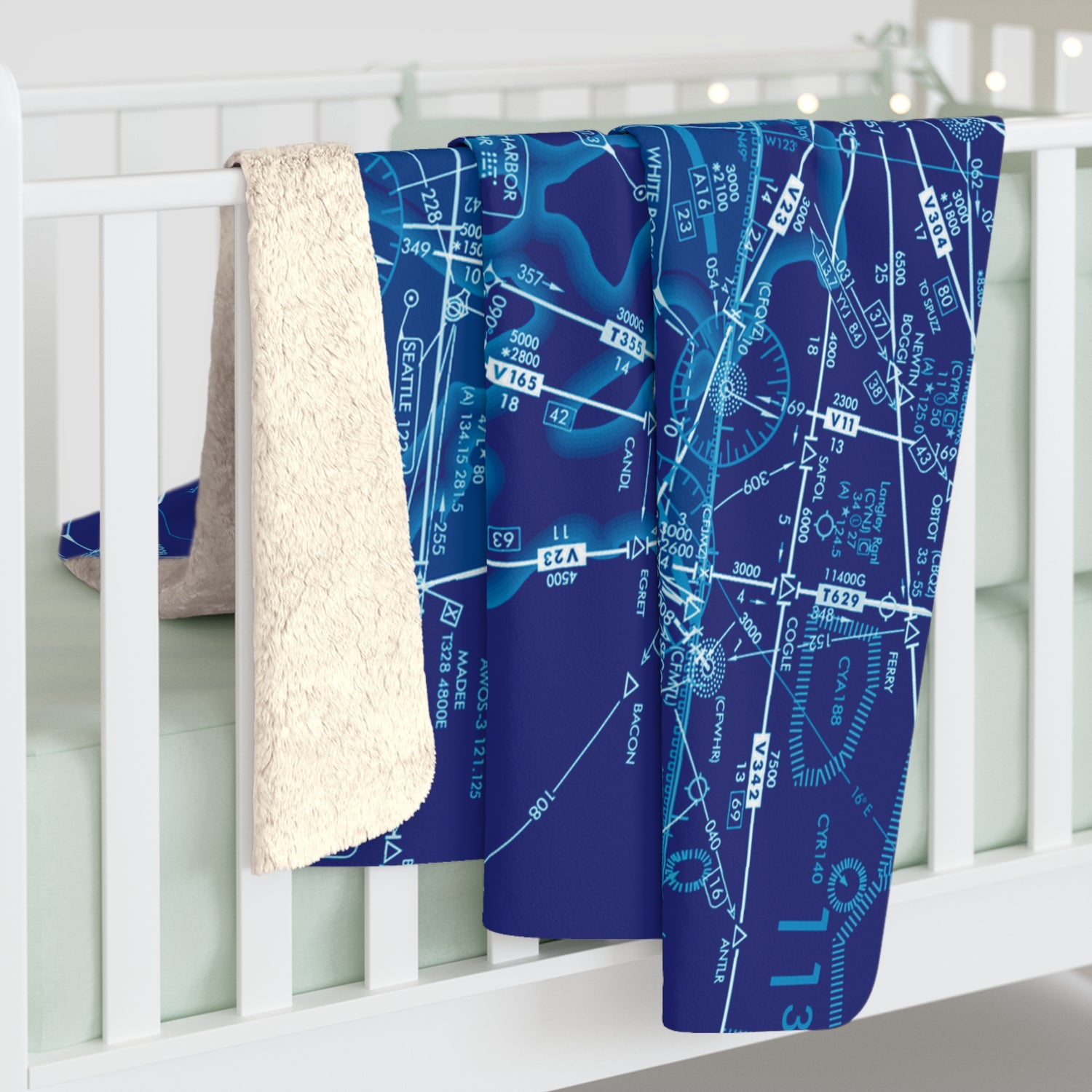 Enroute Low Altitude (ELUS1) sherpa fleece blanket (blue)