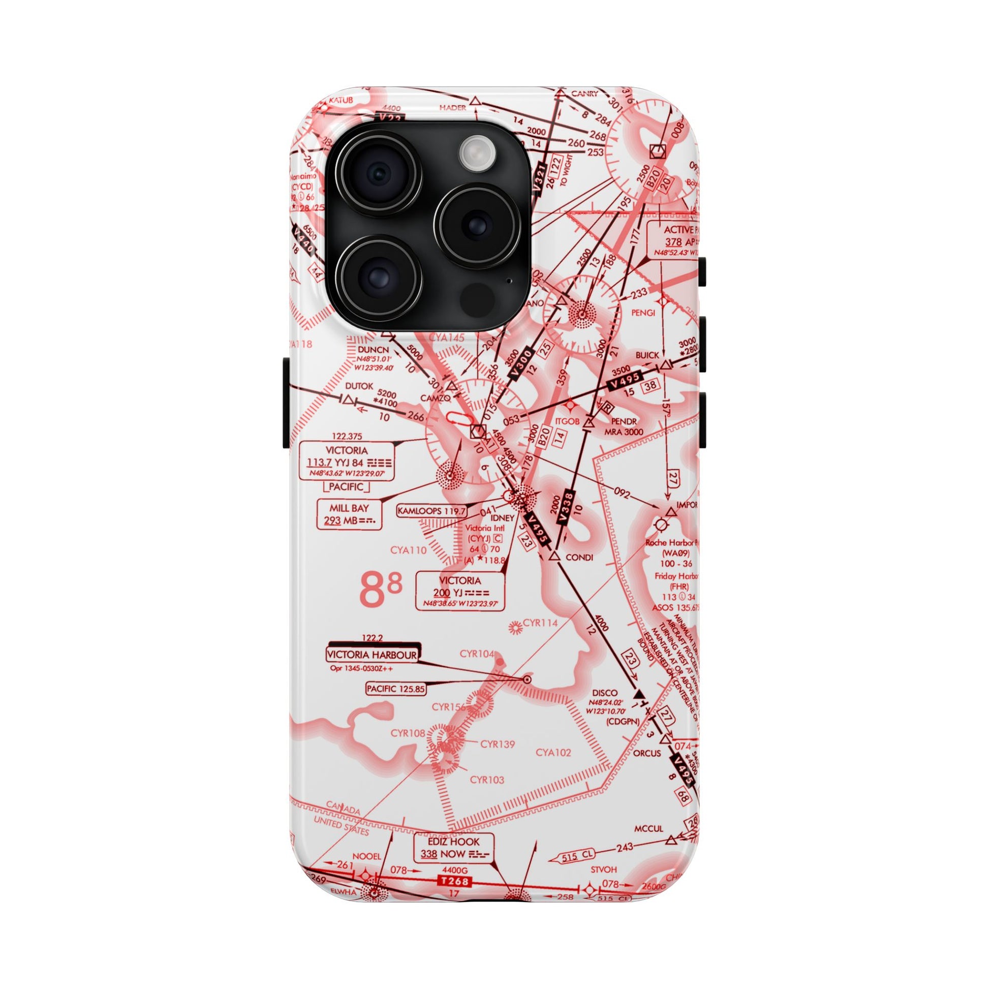 Enroute Low Altitude Chart (ELUS1) tough phone cases (red&white)