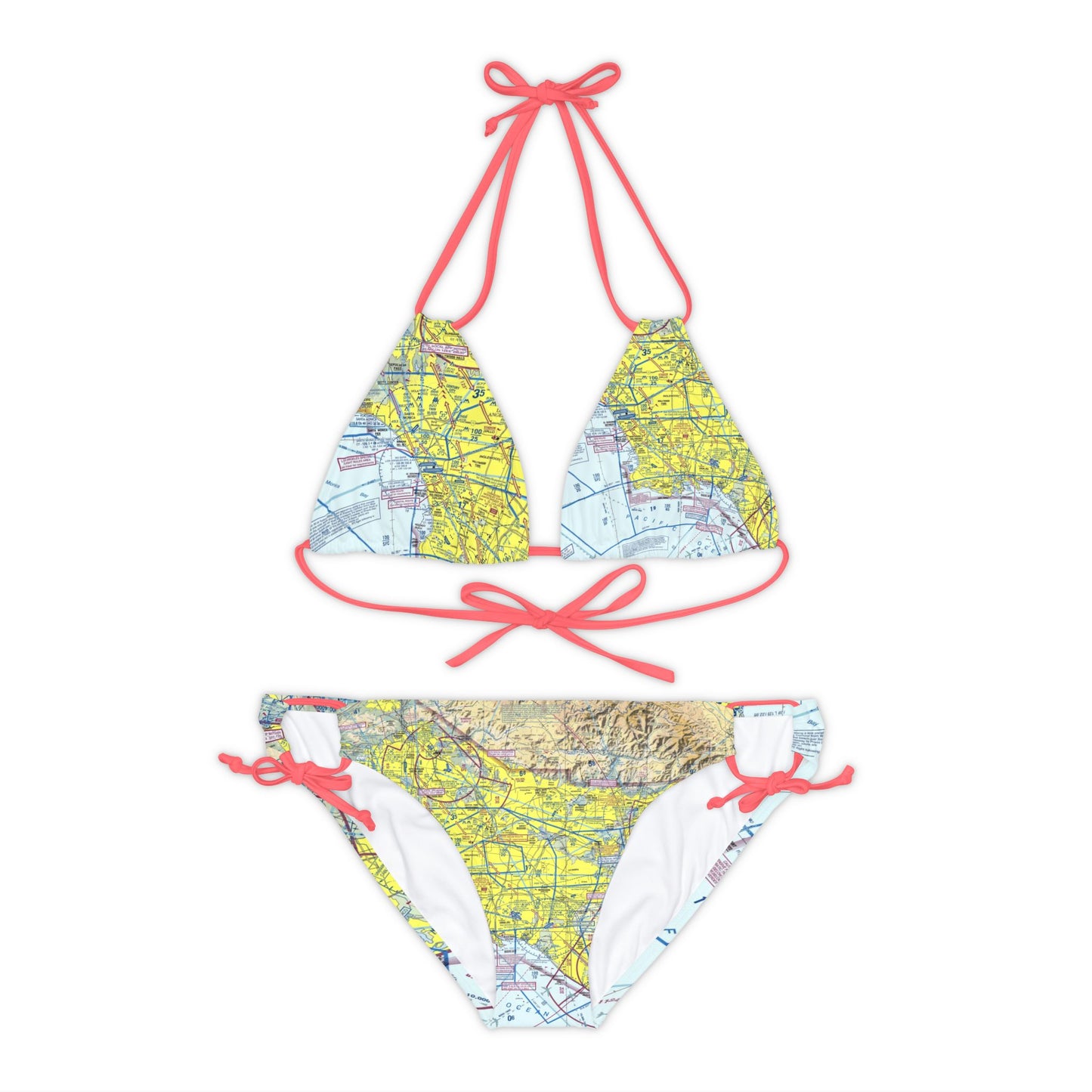 LAX TAC Chart strappy bikini set