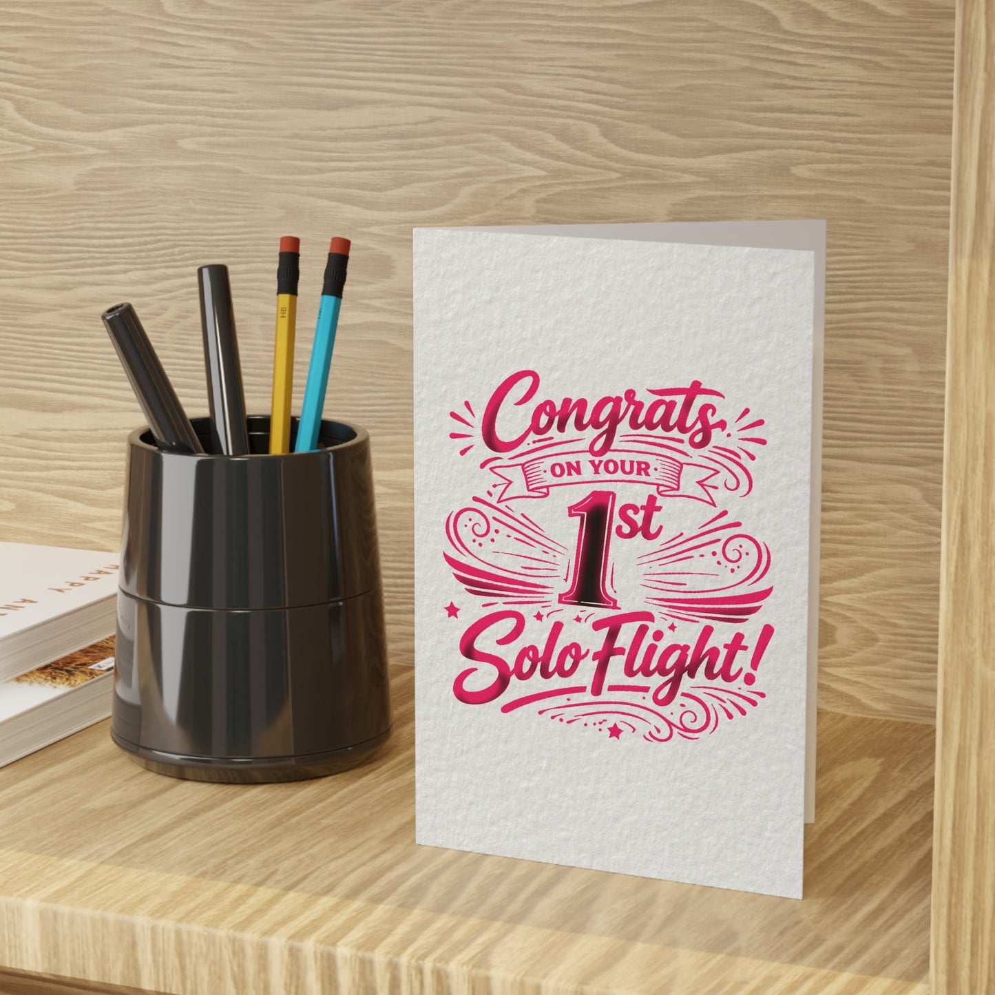 Congrats on your 1st Solo Flight! pack of 10 postcards (v3. pink)