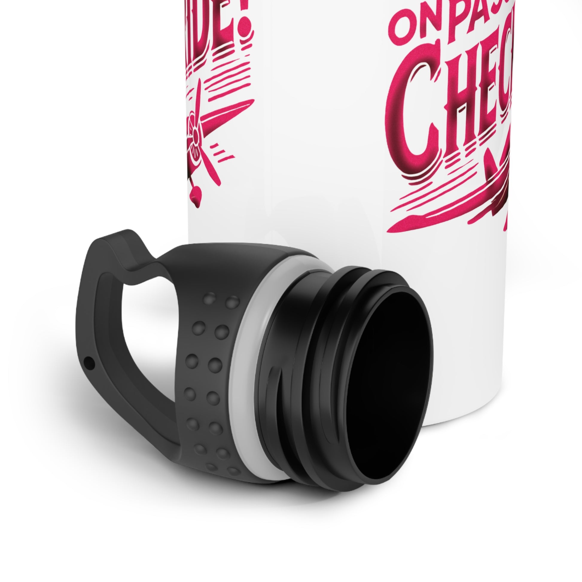 Congrats on passing your checkride! 20 oz. stainless steel water bottle (v1. pink)
