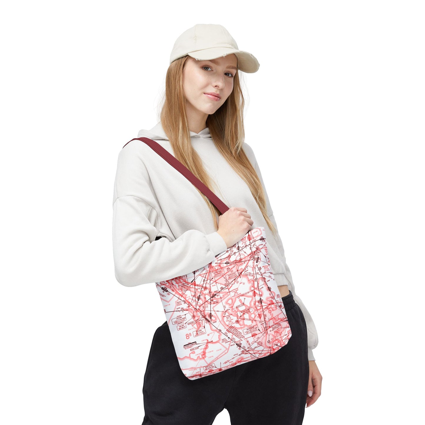 Enroute Low Altitude Chart tote bag (ELUS1/red&white)