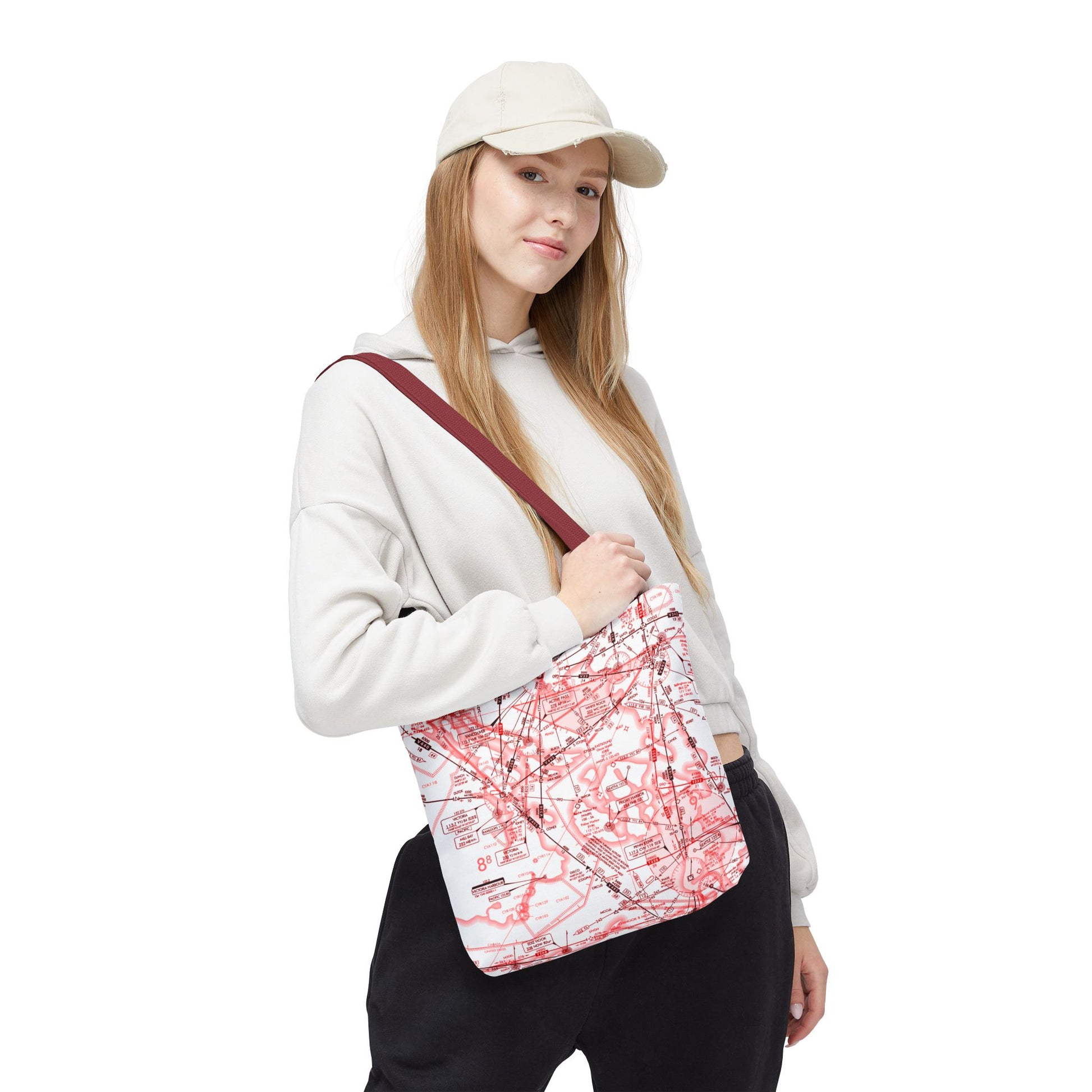 Enroute Low Altitude Chart tote bag (ELUS1/red&white)