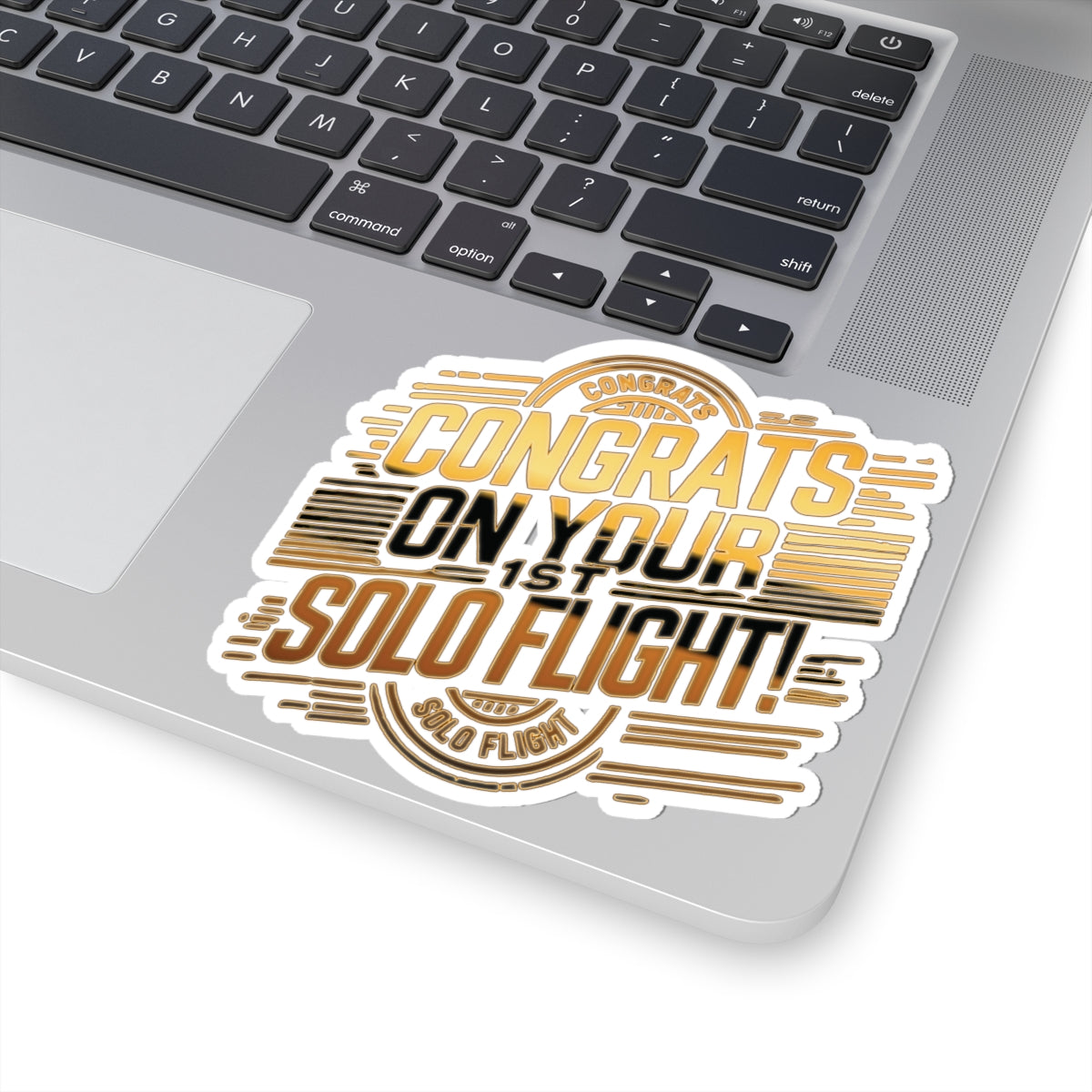 Congrats on your 1st Solo Flight! (v2. gold) sticker