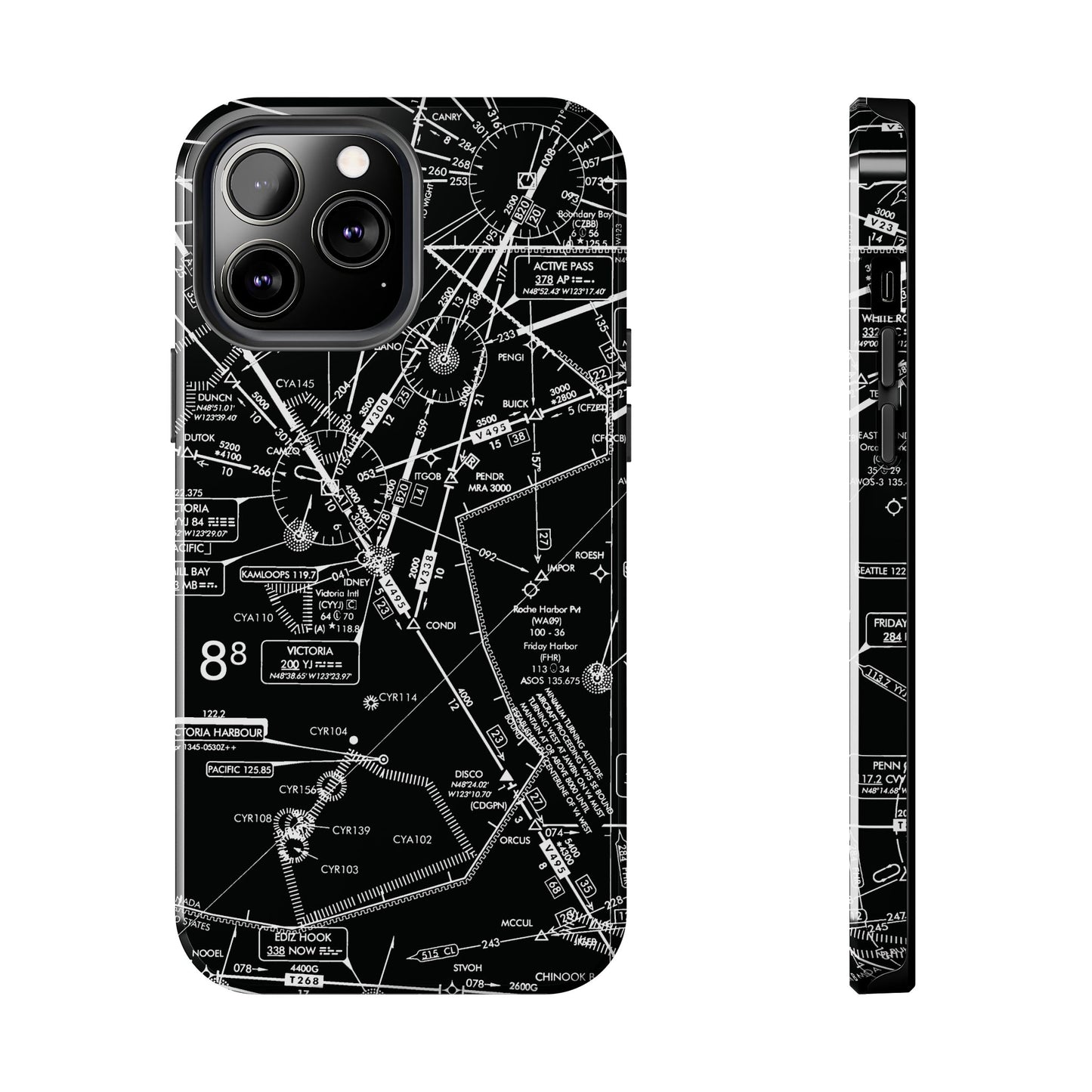 Enroute Low Altitude Chart tough phone cases (ELUS1/b&w)