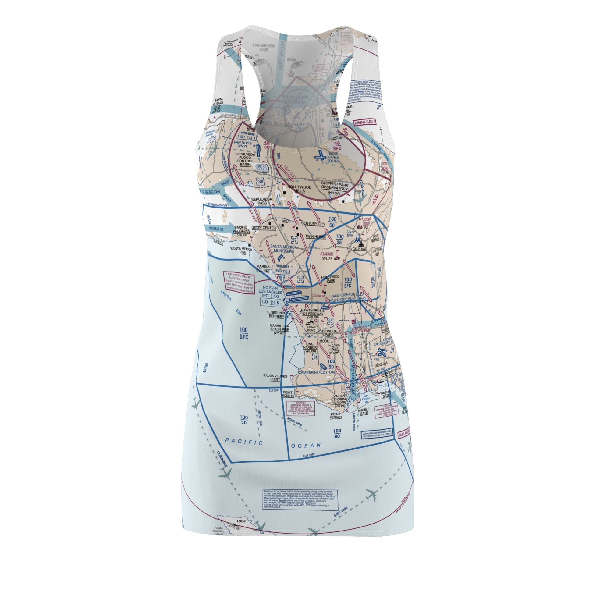 LAX Flyway Chart racerback dress